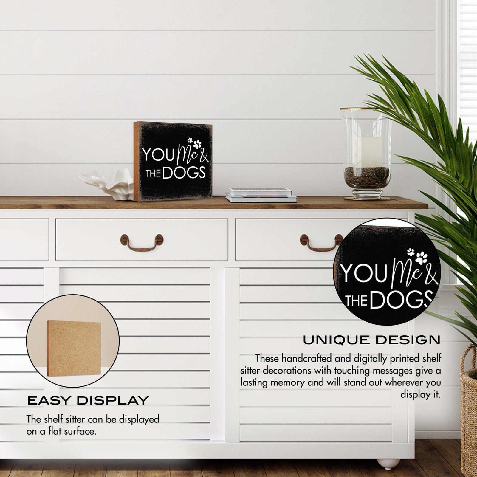 Wooden Shelf Decor and Tabletop Signs with Pet Verses - You Me & My Dogs - LifeSong Milestones