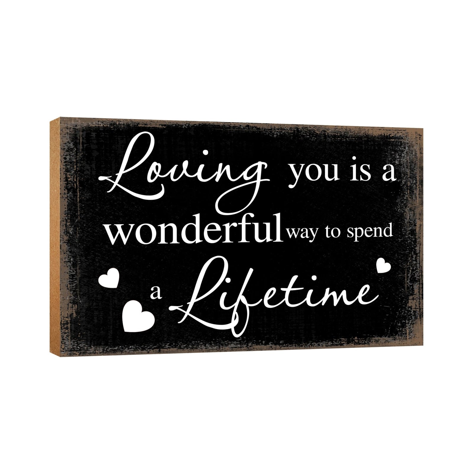 Wooden Table Top and Shelf Décor Gift for Husband or Boyfriend - LifeSong Milestones