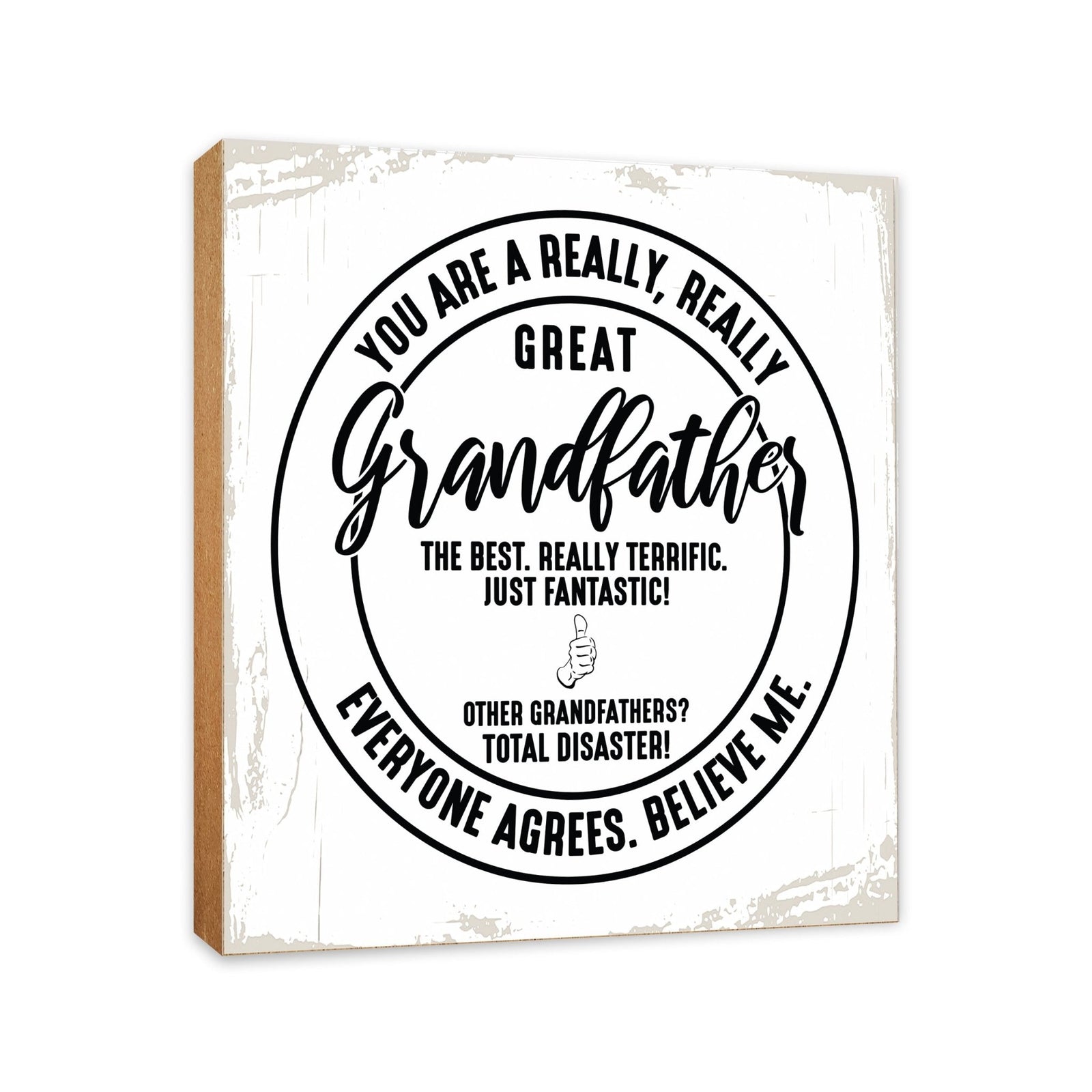 Wooden Table Top and Shelf Home Décor Gift for Grandfather - LifeSong Milestones