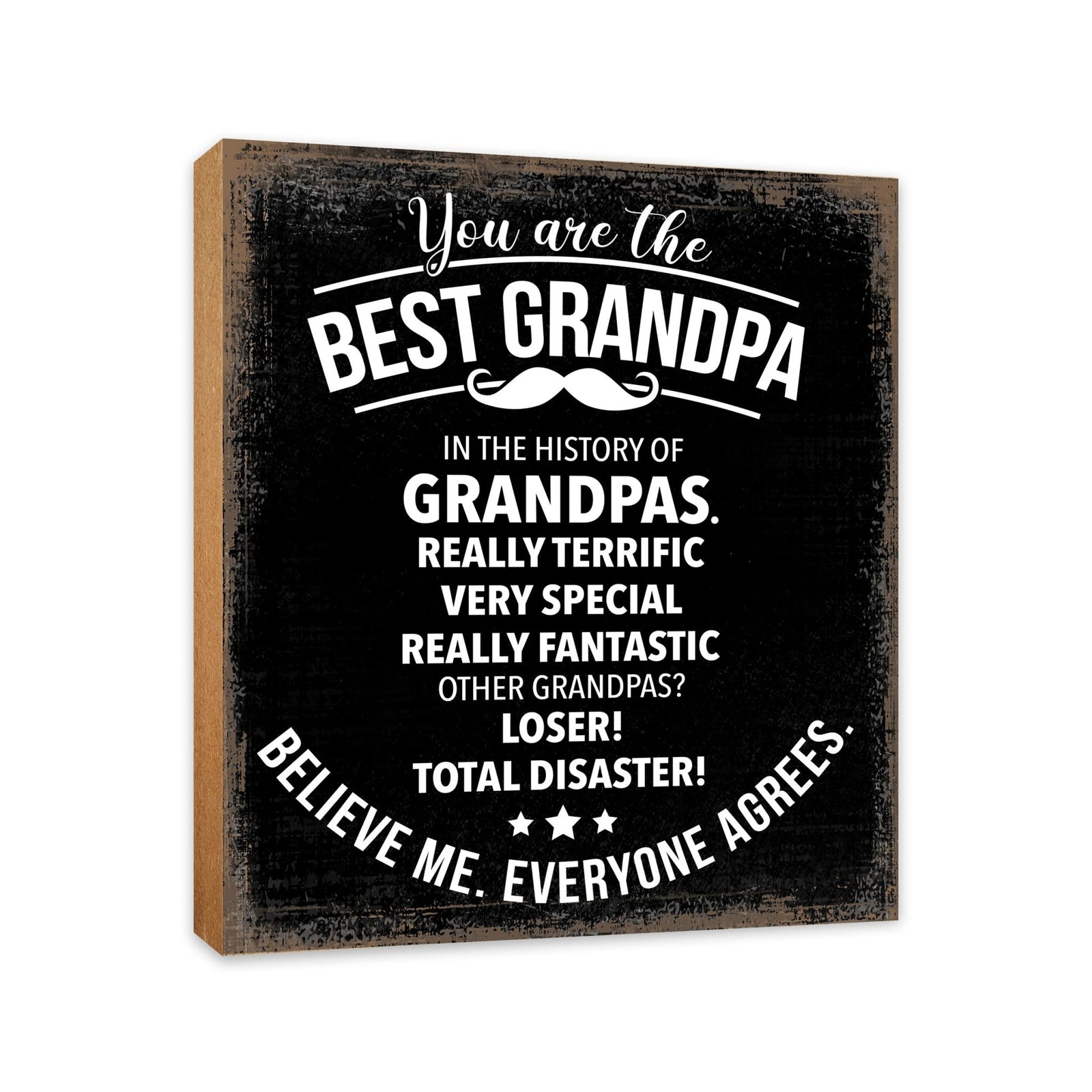 Wooden Table Top and Shelf Home Décor Gift for Grandfather - LifeSong Milestones