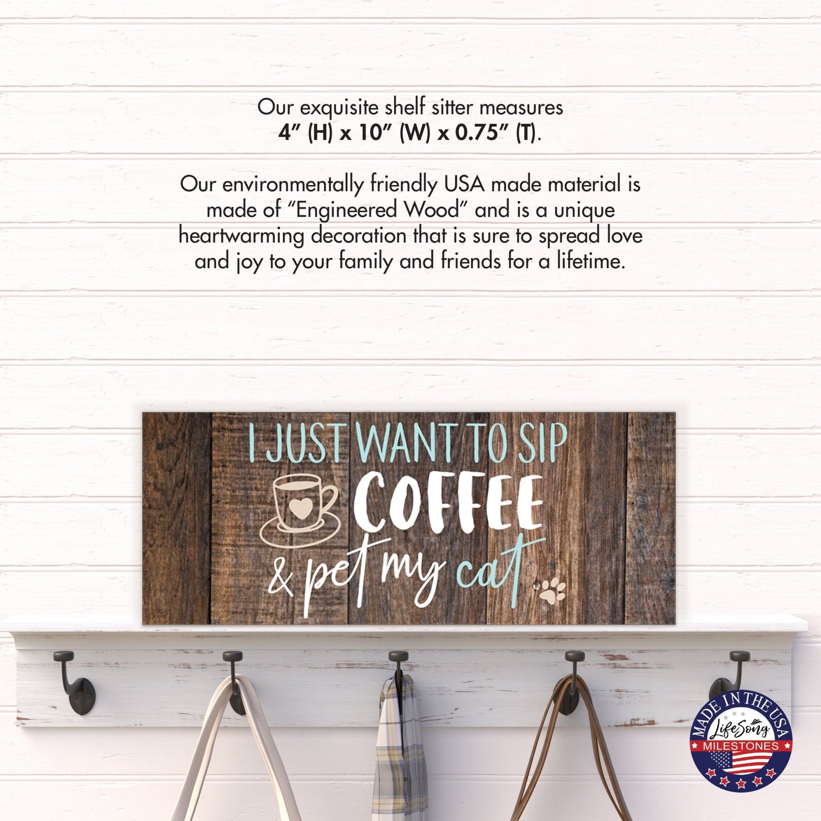Wooden Unique Pet Shelf Décor and Tabletop Signs - LifeSong Milestones