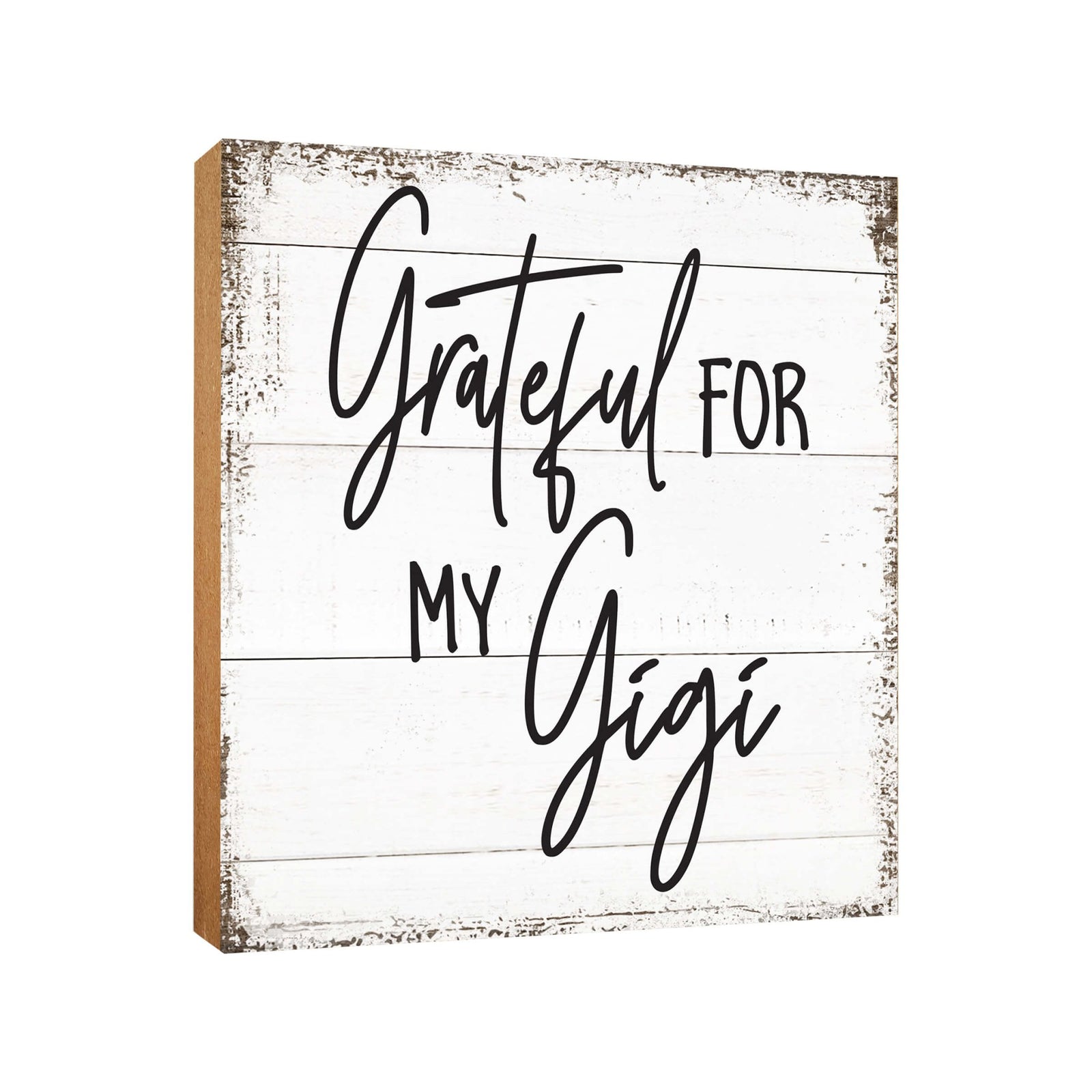 Wooden Unique Shelf Decor and Table Top Signs for Grandmother - Grateful For My - LifeSong Milestones