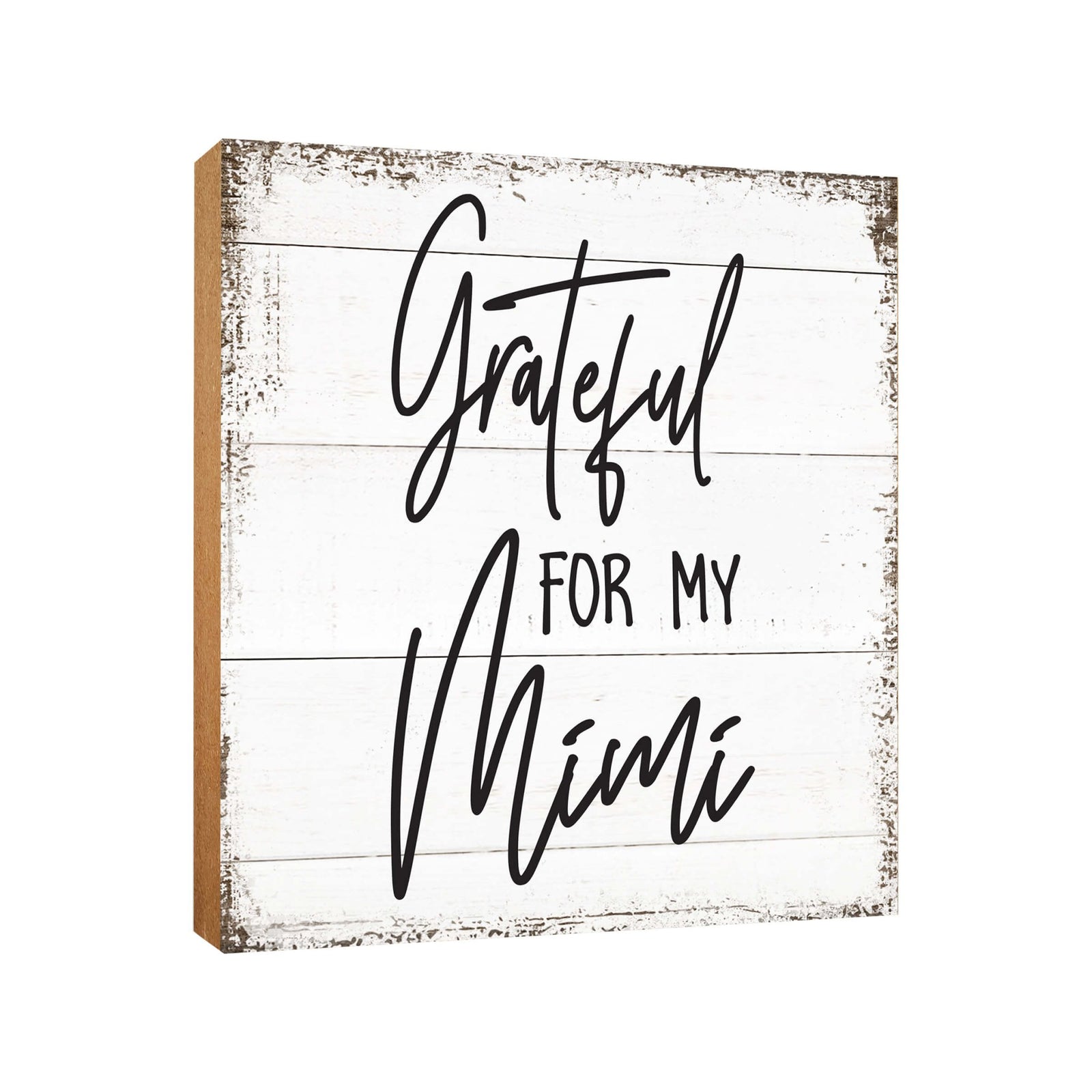 Wooden Unique Shelf Decor and Table Top Signs for Grandmother - Grateful For My - LifeSong Milestones