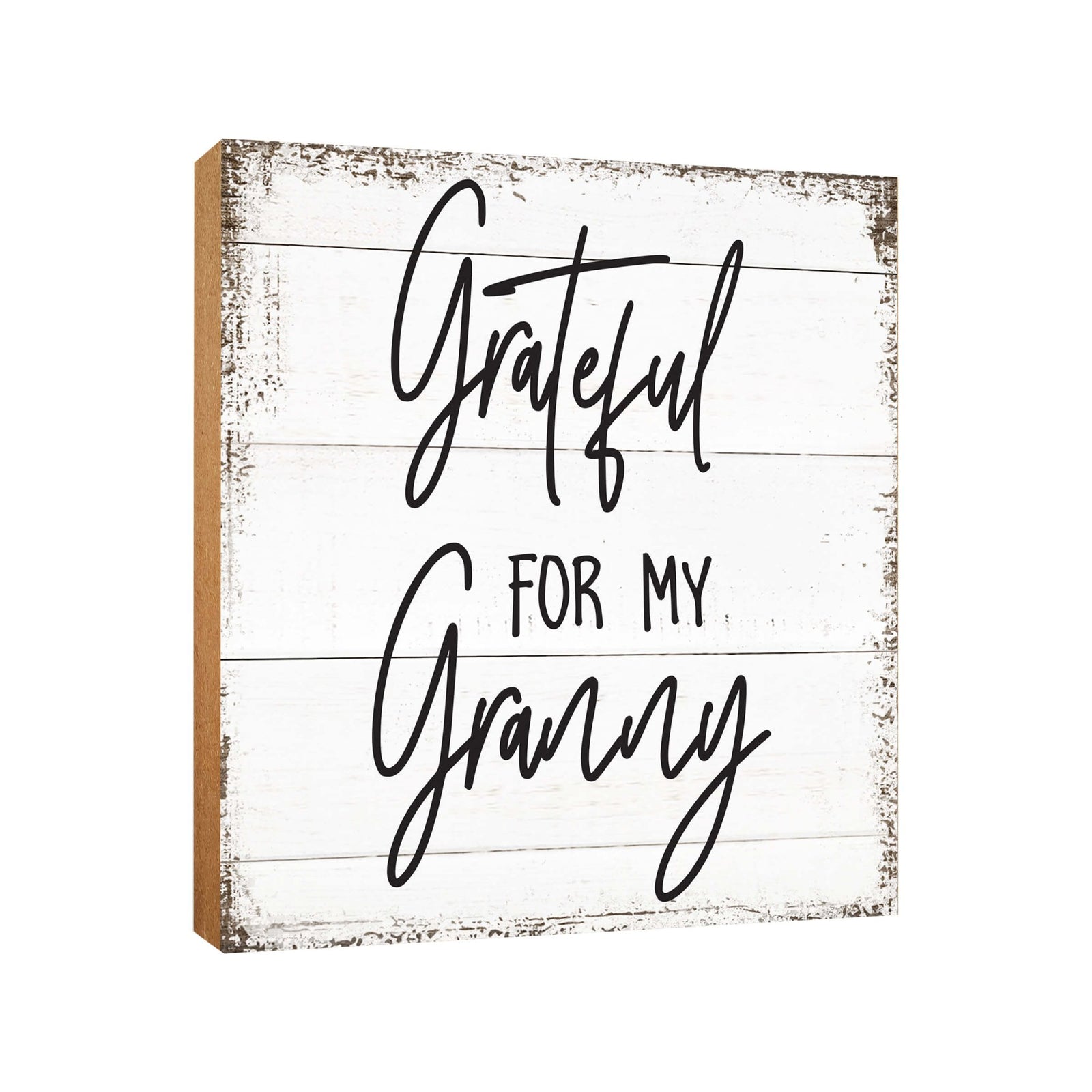Wooden Unique Shelf Decor and Table Top Signs for Grandmother - Grateful For My - LifeSong Milestones