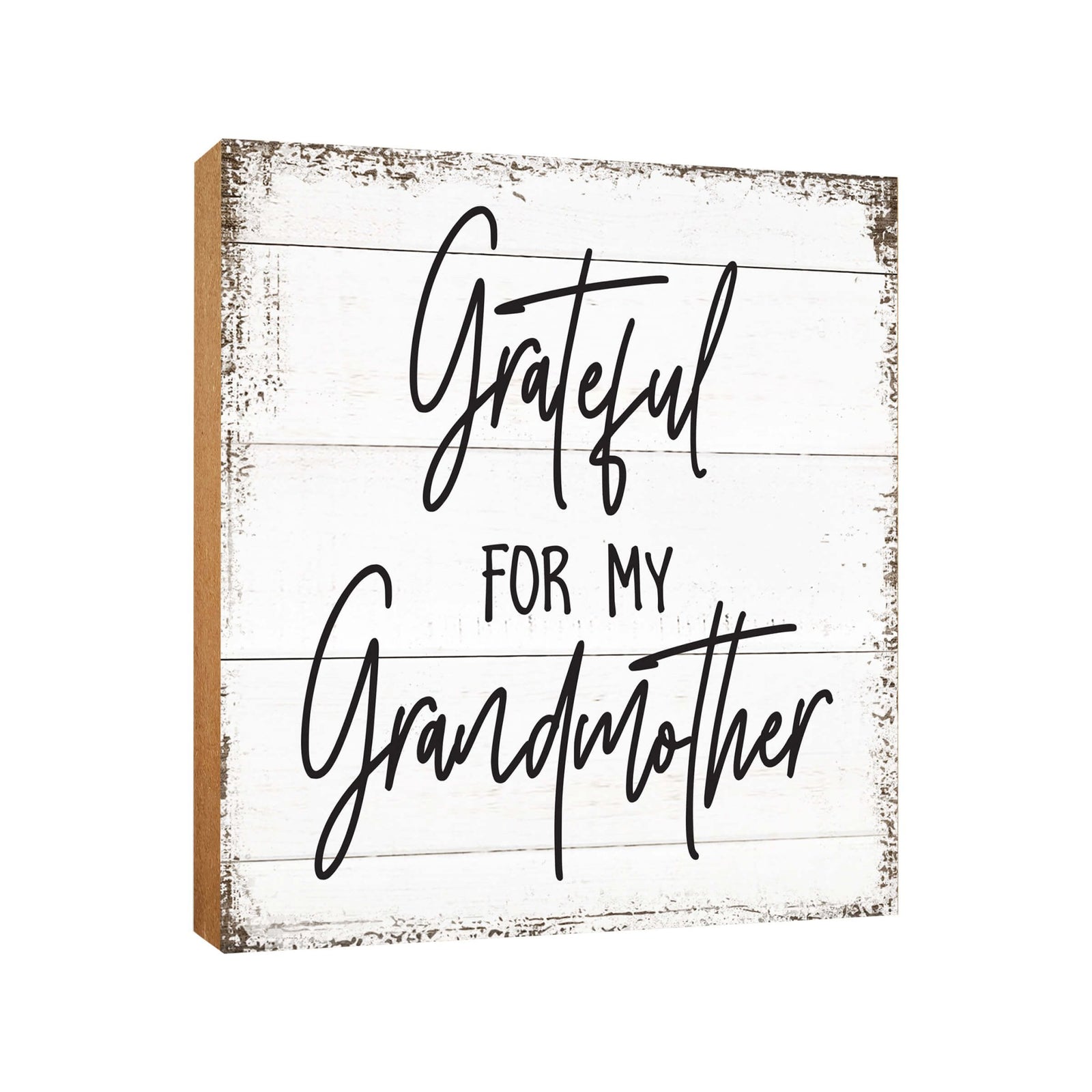 Wooden Unique Shelf Decor and Table Top Signs for Grandmother - Grateful For My - LifeSong Milestones