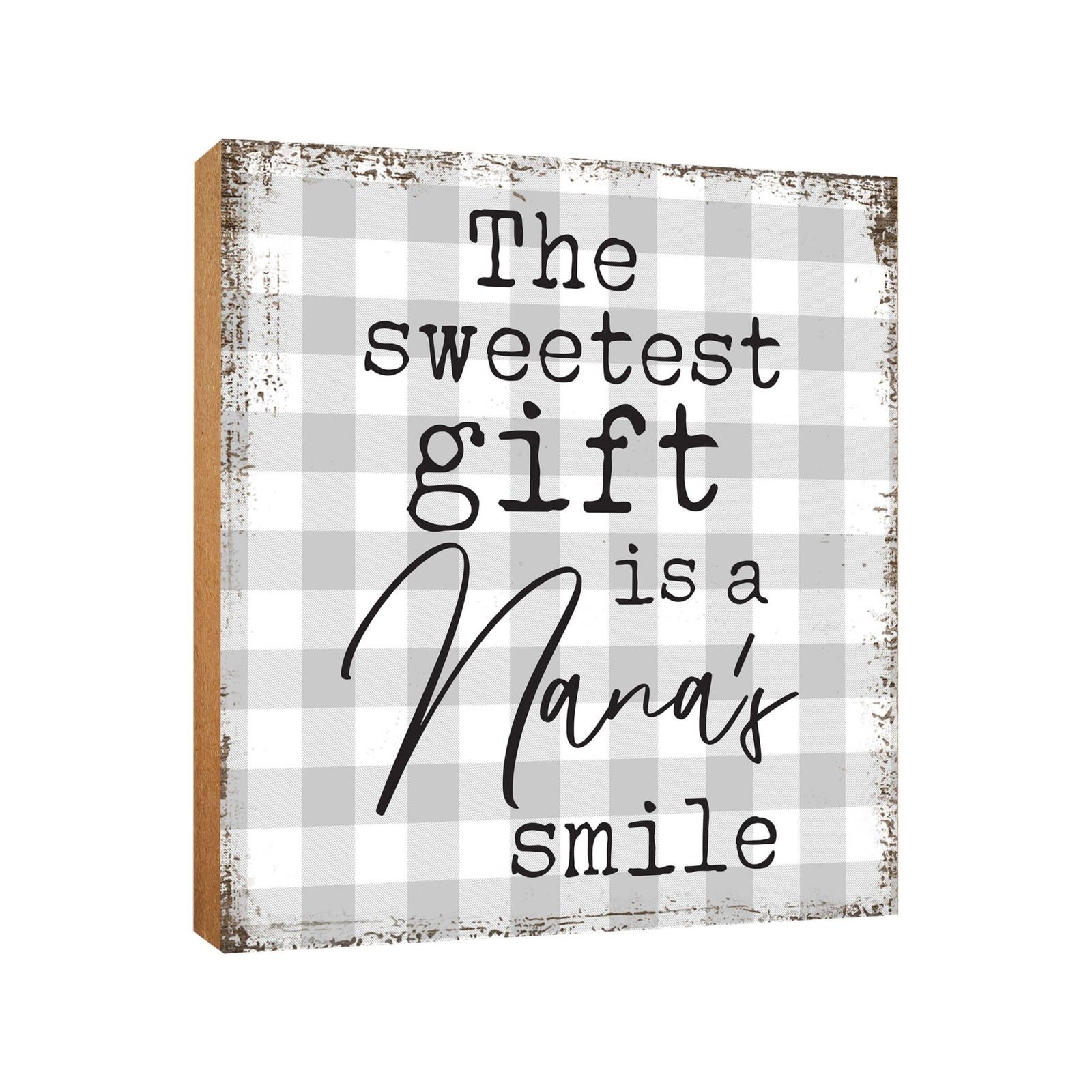 Wooden Unique Shelf Decor and Table Top Signs for Grandmother - The Sweetest Gift - LifeSong Milestones