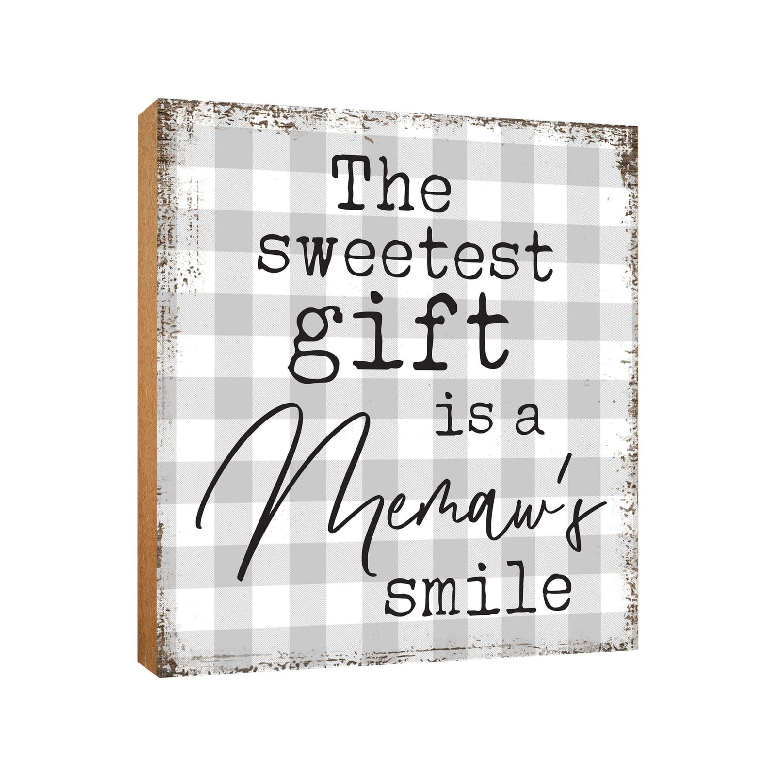 Wooden Unique Shelf Decor and Table Top Signs for Grandmother - The Sweetest Gift - LifeSong Milestones