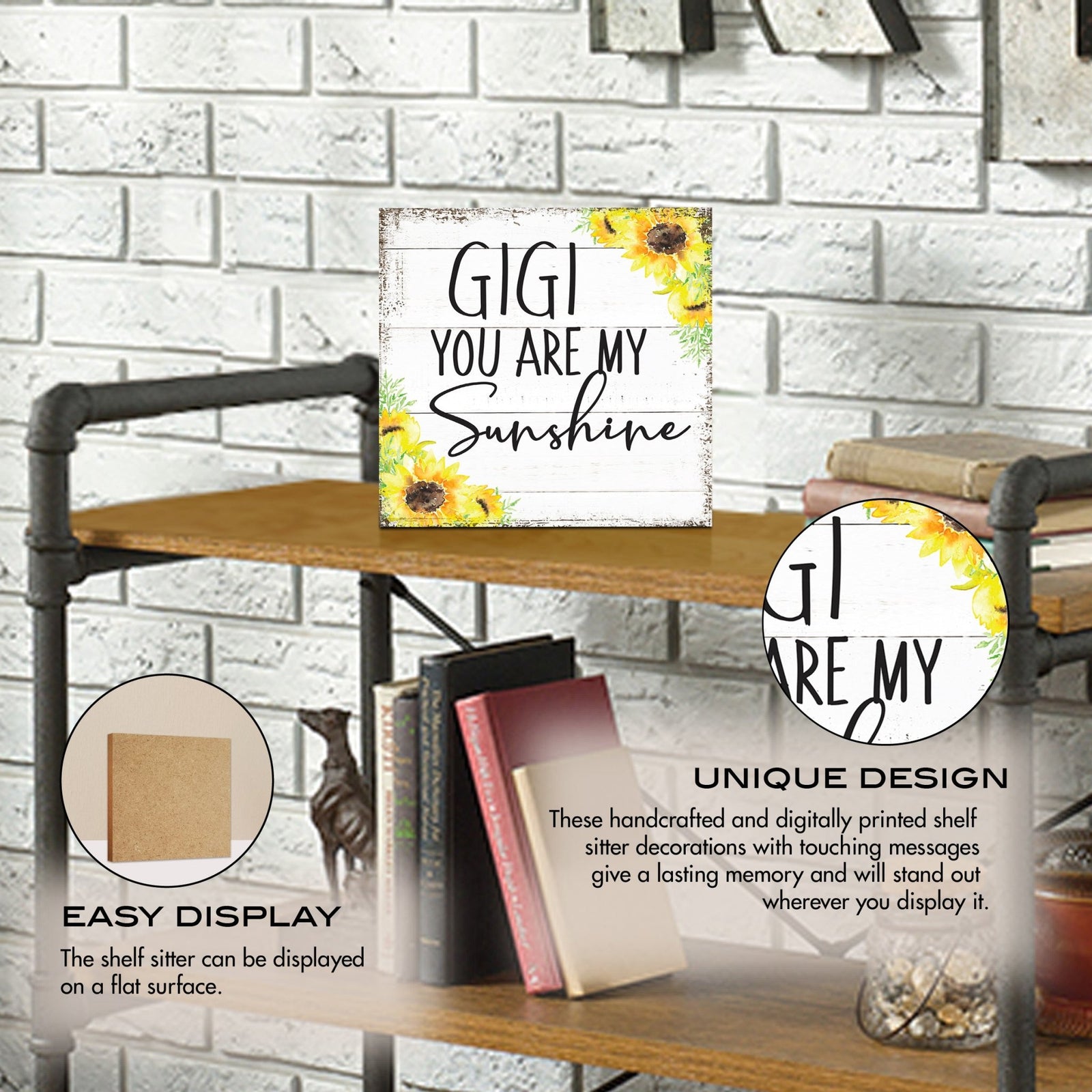 Wooden Unique Shelf Decor and Table Top Signs for Grandmother - You Are My Sunshine - LifeSong Milestones