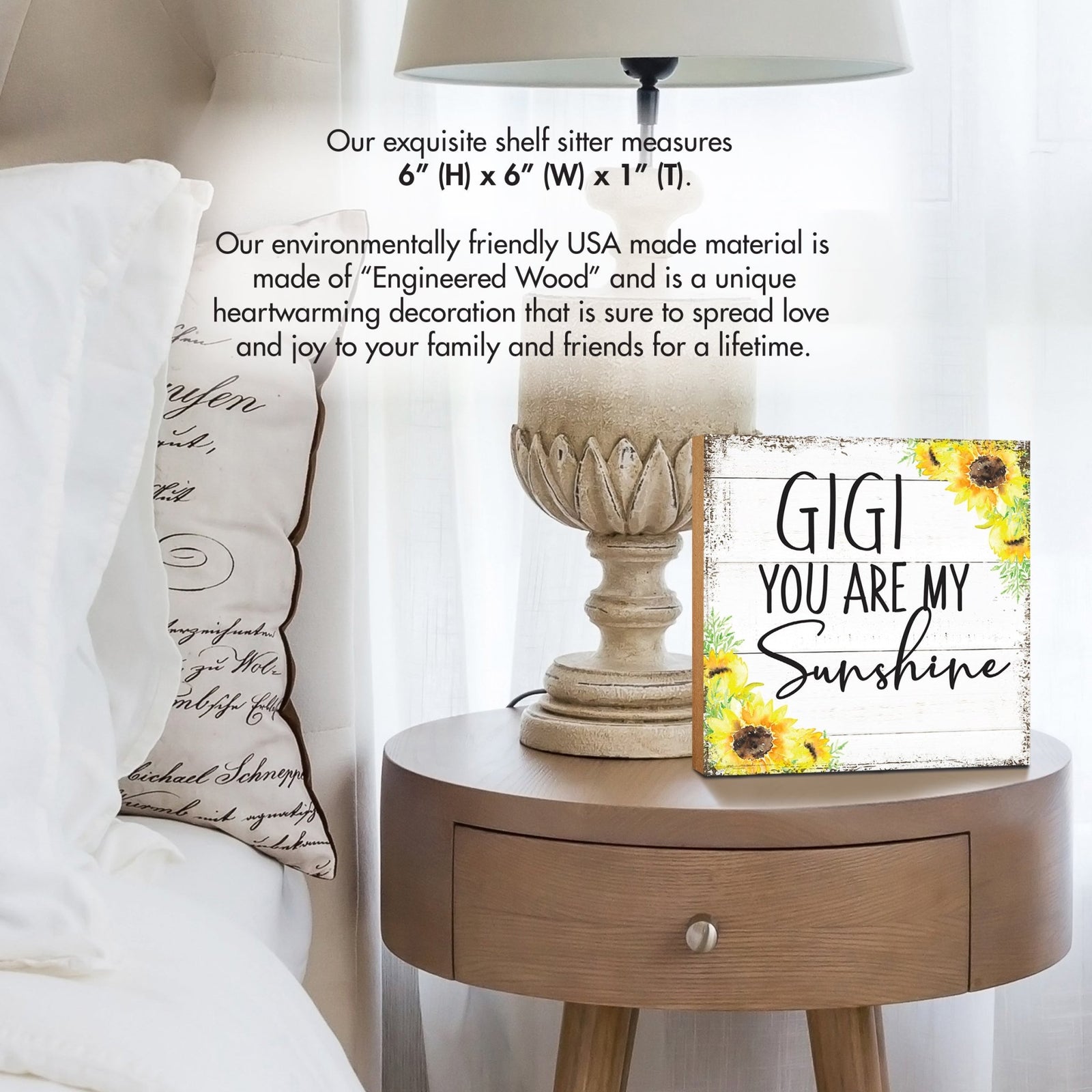 Wooden Unique Shelf Decor and Table Top Signs for Grandmother - You Are My Sunshine - LifeSong Milestones