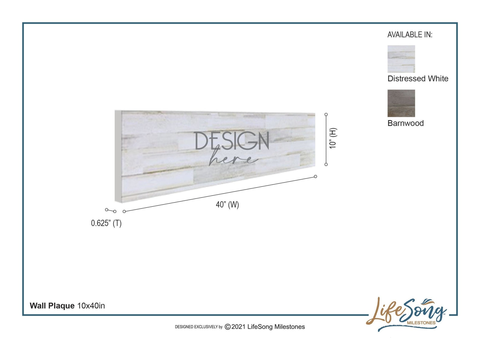 10" x 40" x .0625" Wall Plaque Barnwood Family Rustic Home Decor Sign Print Art - LifeSong Milestones