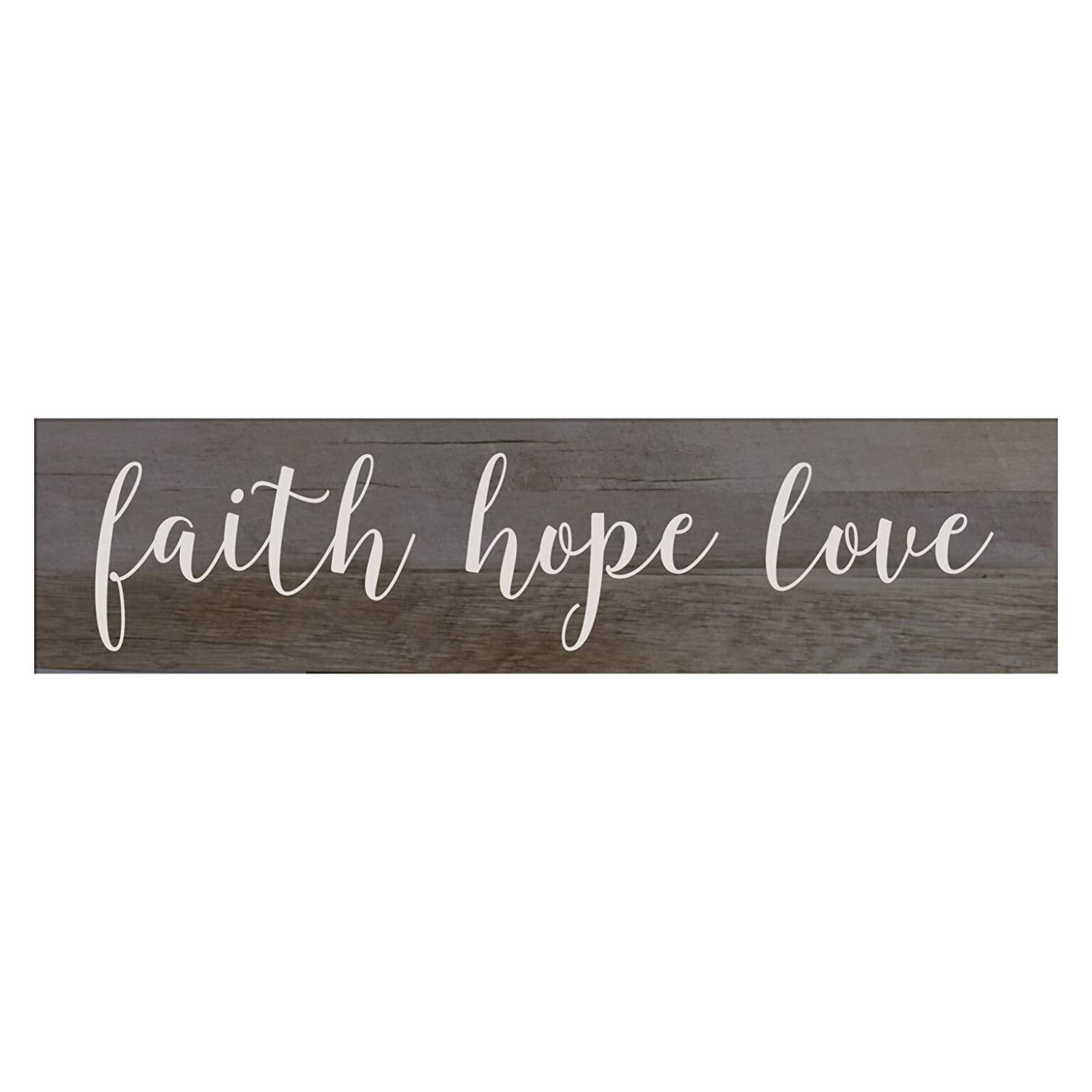 10" x 40" x .0625" Wall Plaque Barnwood Sign Wall Art Family Gift Faith Hope Love - LifeSong Milestones