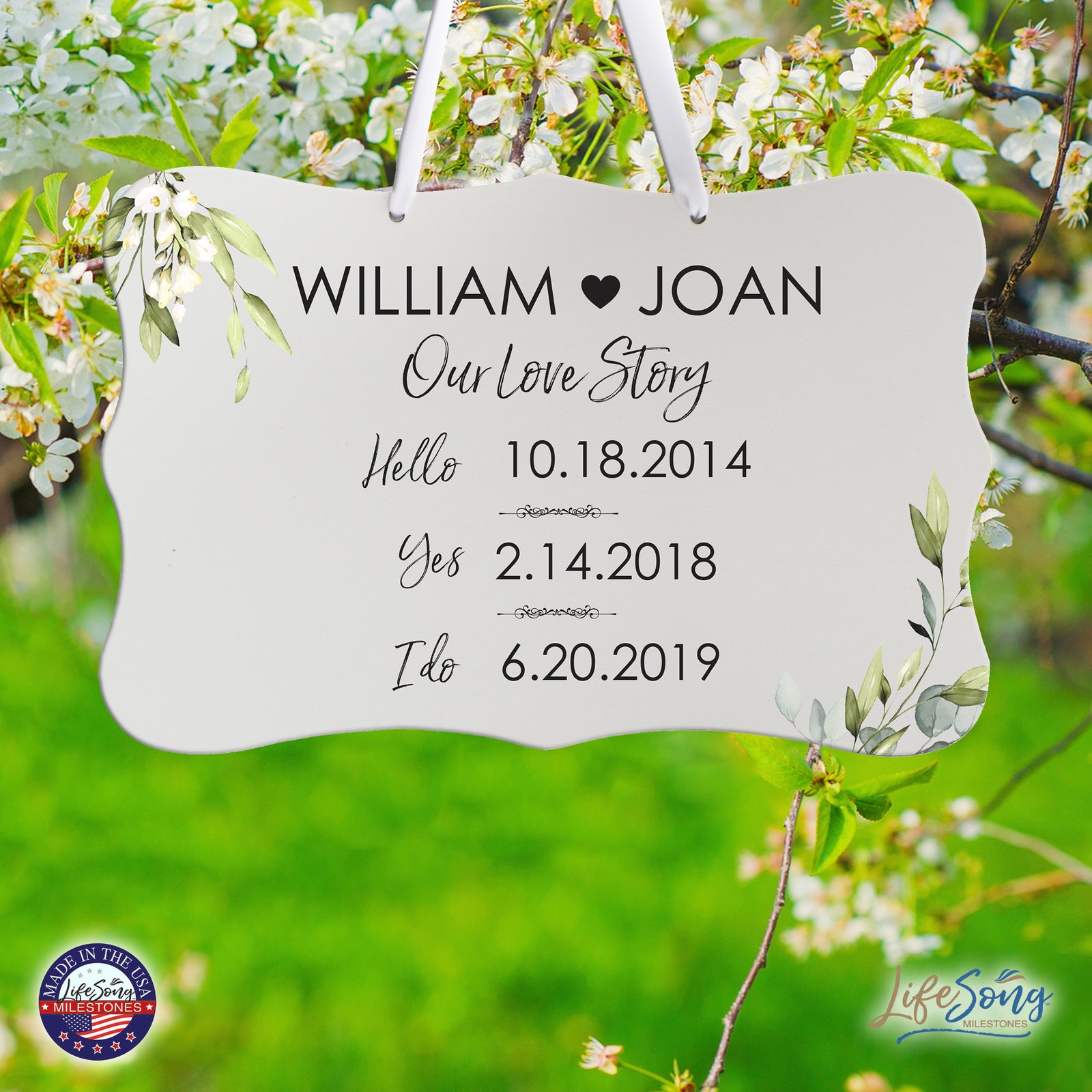 Custom Wedding Wall Hanging Signs For Ceremony And Reception For Couple - Our Love Story