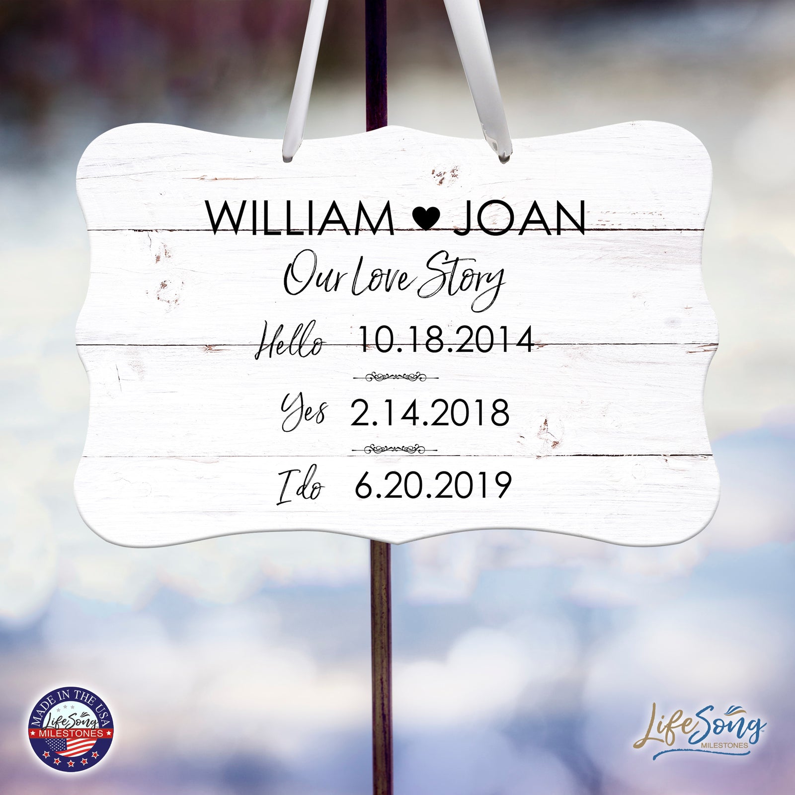 Custom Wedding Wall Hanging Signs For Ceremony And Reception For Couple - Our Love Story