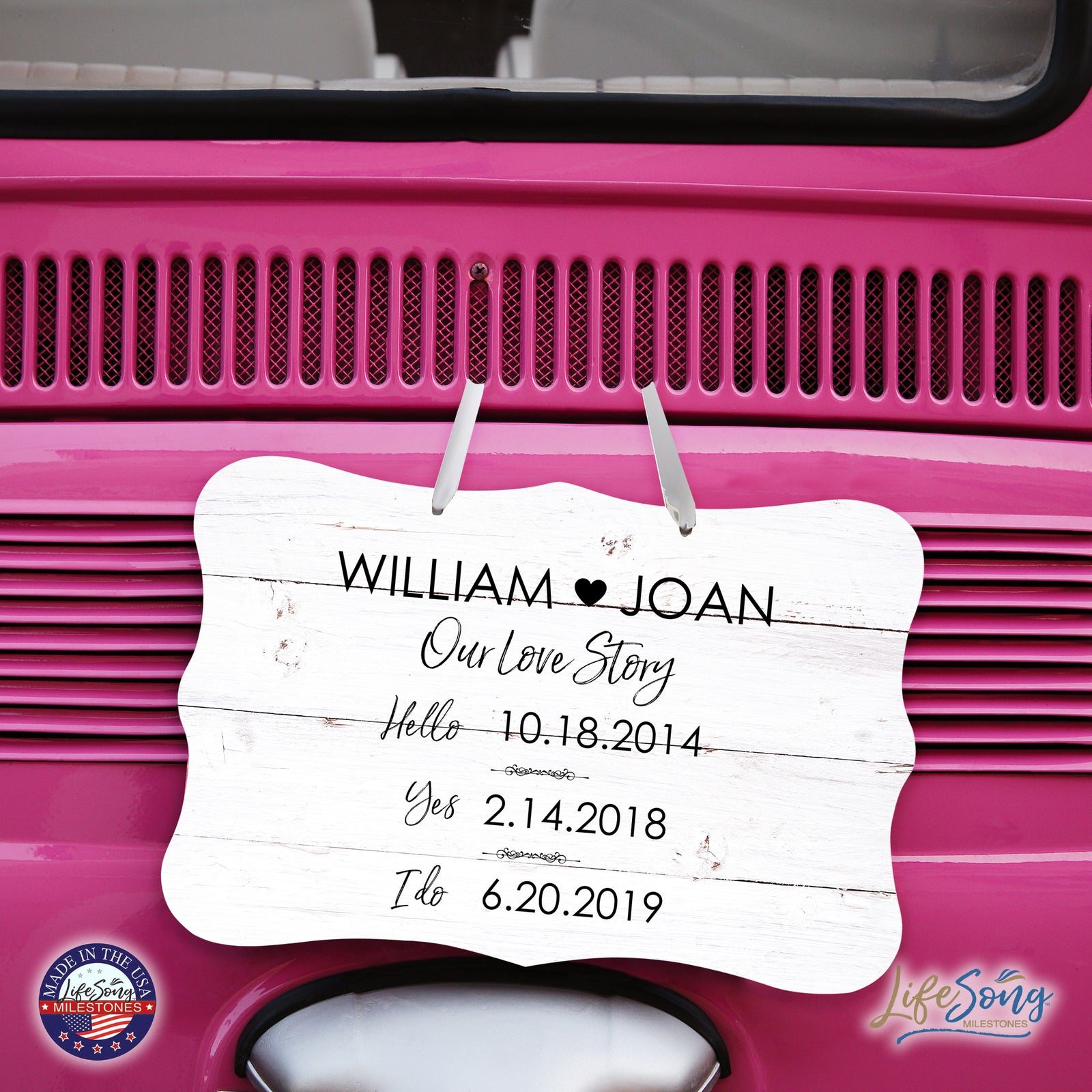 Custom Wedding Wall Hanging Signs For Ceremony And Reception For Couple - Our Love Story