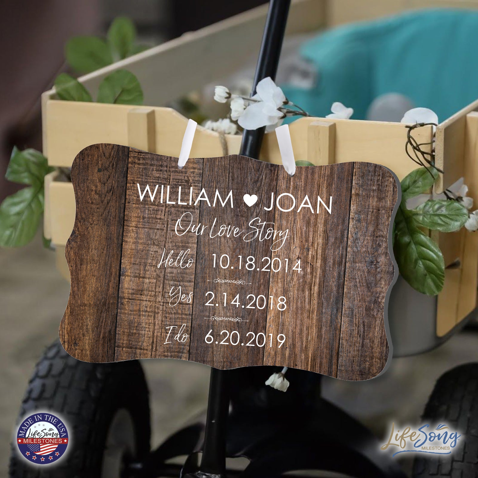 Custom Wedding Wall Hanging Signs For Ceremony And Reception For Couple - Our Love Story