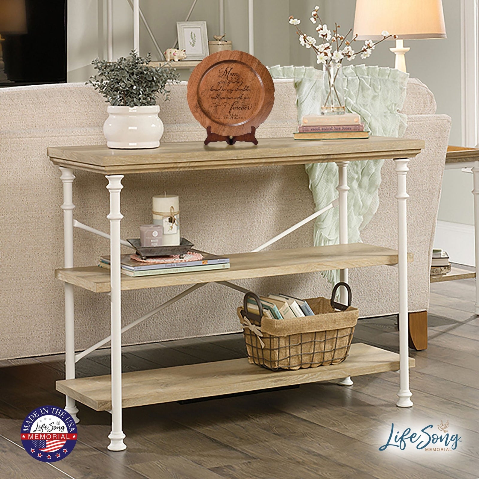 12" Personalized Memorial Wooden Plate - Mom Forever - LifeSong Milestones