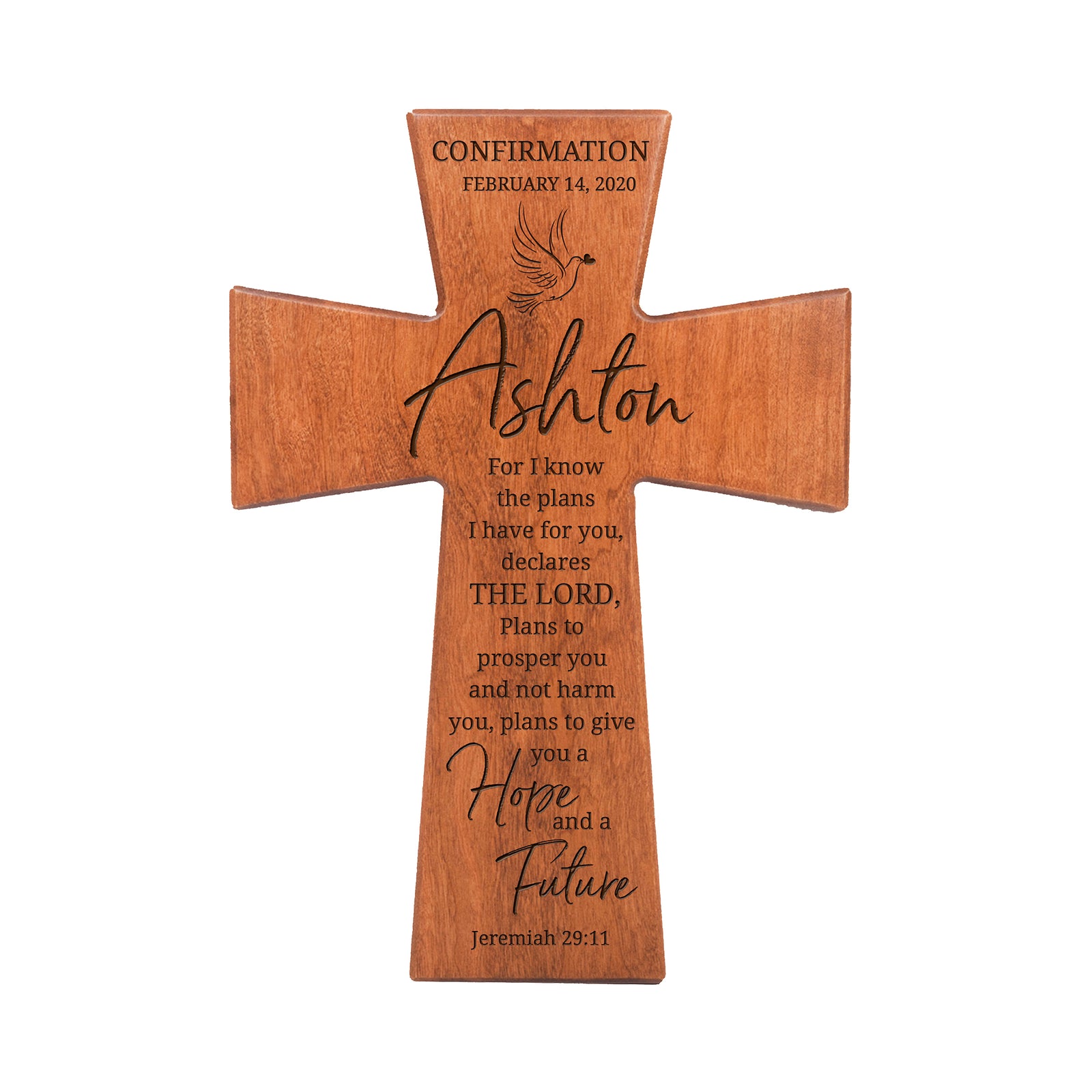 Custom Confirmation Wall Cross - For I know the plans I have for you - Jeremiah 29:11