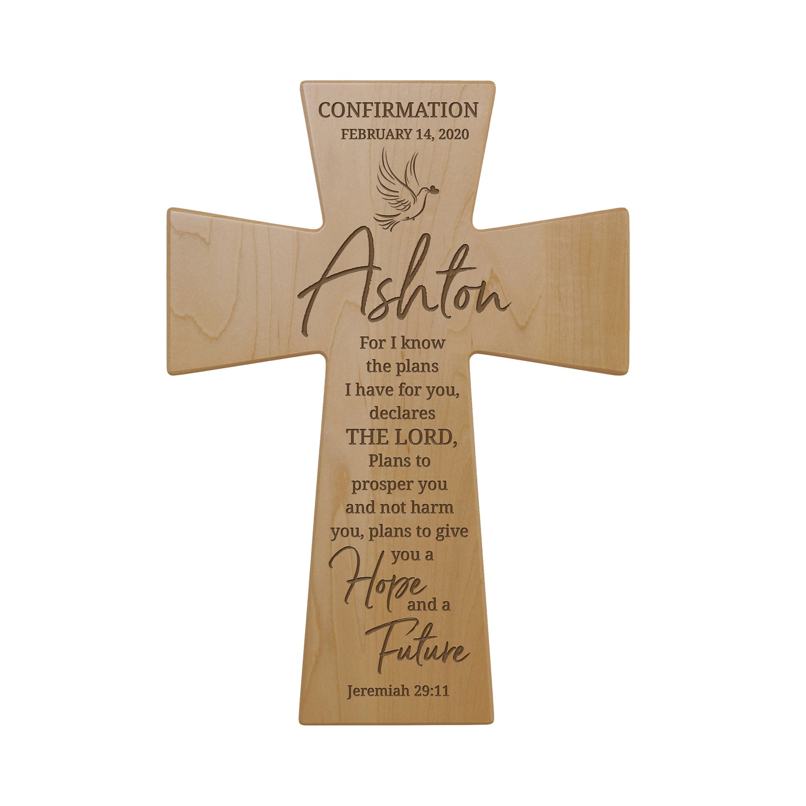 Custom Confirmation Wall Cross - For I know the plans I have for you - Jeremiah 29:11
