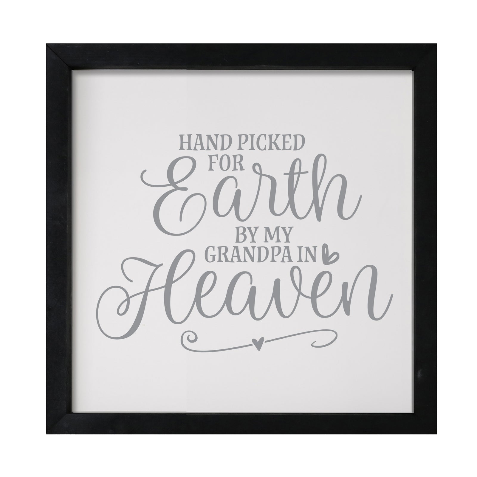 LifeSong Milestones Inspiring Modern Framed Shadow Box 7x7in - Hand Picked For Earth By My Grandpa. Wall Decor Decorative Accents For Walls Ready to Hang for Home Living Room, Bedroom, Kitchen, Dining Room, and Entryways Decorations.