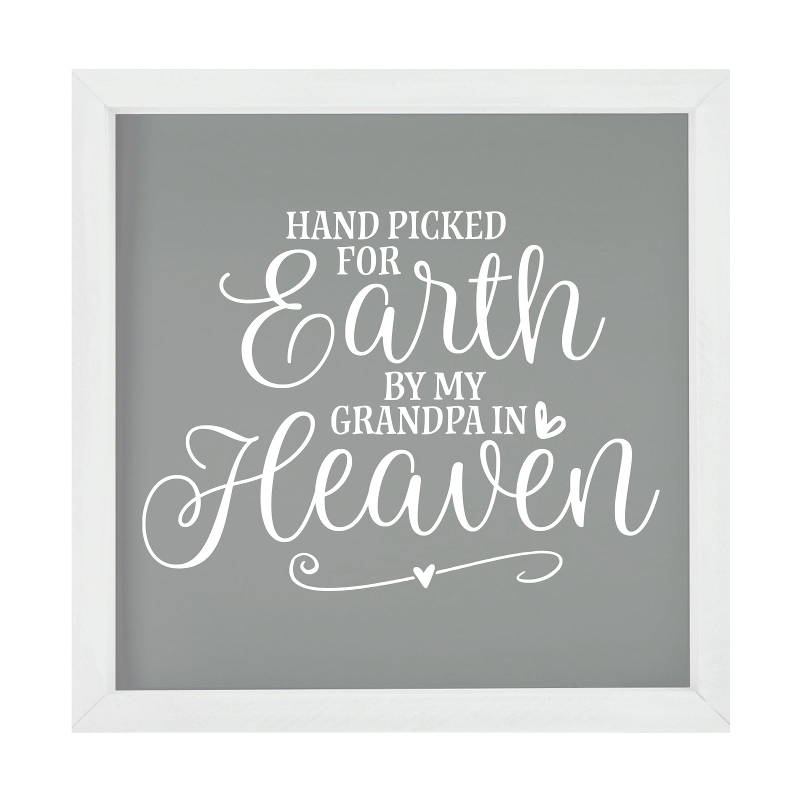 LifeSong Milestones Inspiring Modern Framed Shadow Box 7x7in - Hand Picked For Earth By My Grandpa. Wall Decor Decorative Accents For Walls Ready to Hang for Home Living Room, Bedroom, Kitchen, Dining Room, and Entryways Decorations.