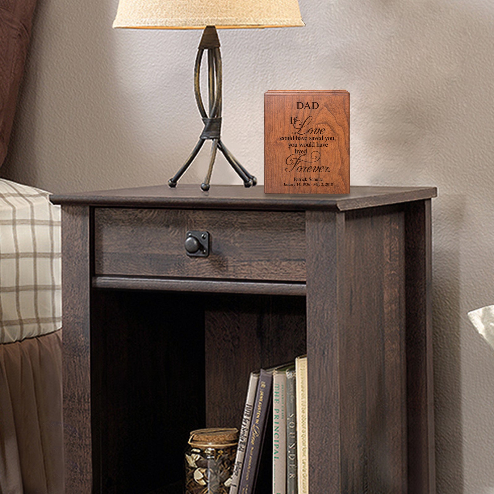 Handcrafted Engraved Cremation Urn for Human Ashes