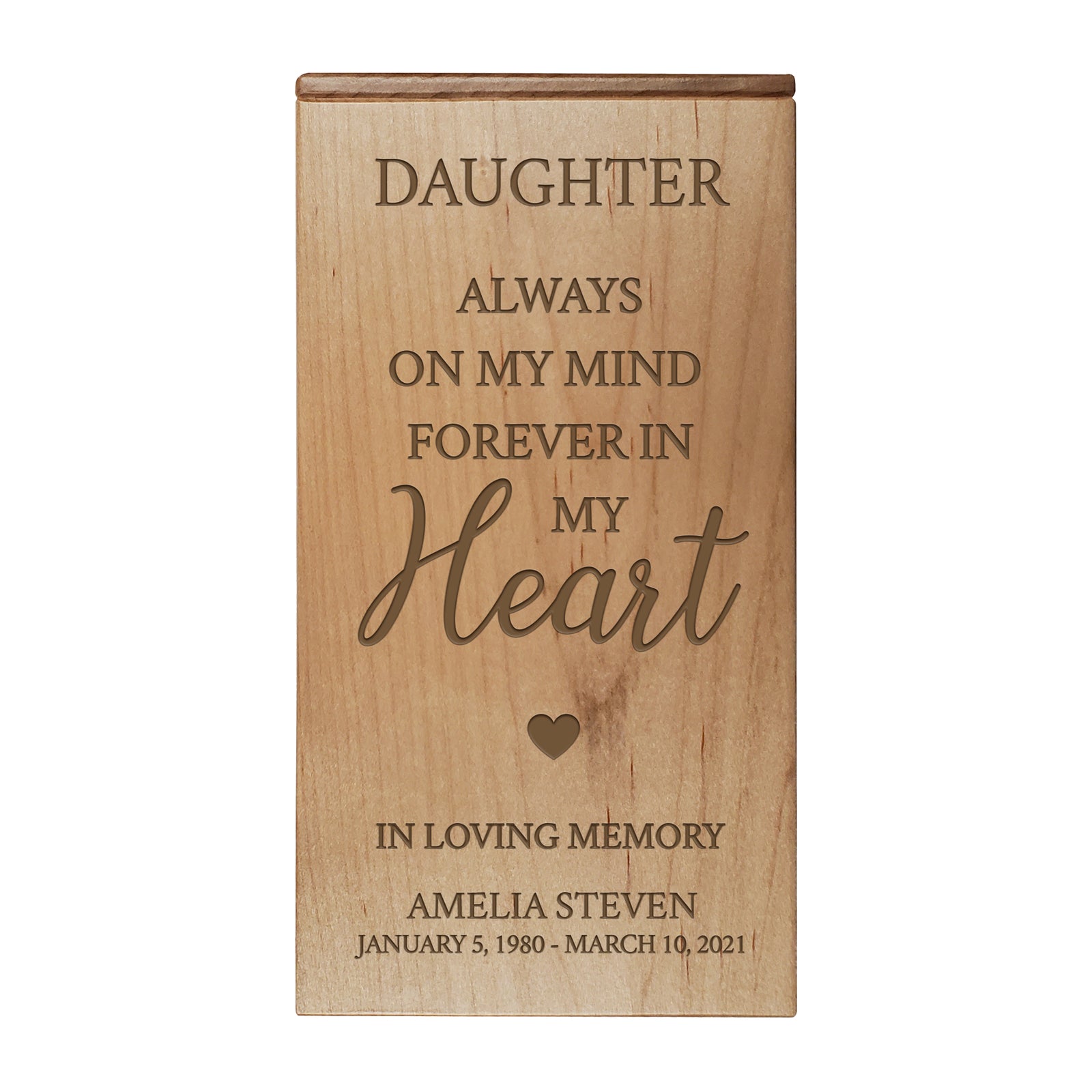 Elegant Engraved Wooden Keepsake Urn Box for Treasured Memories