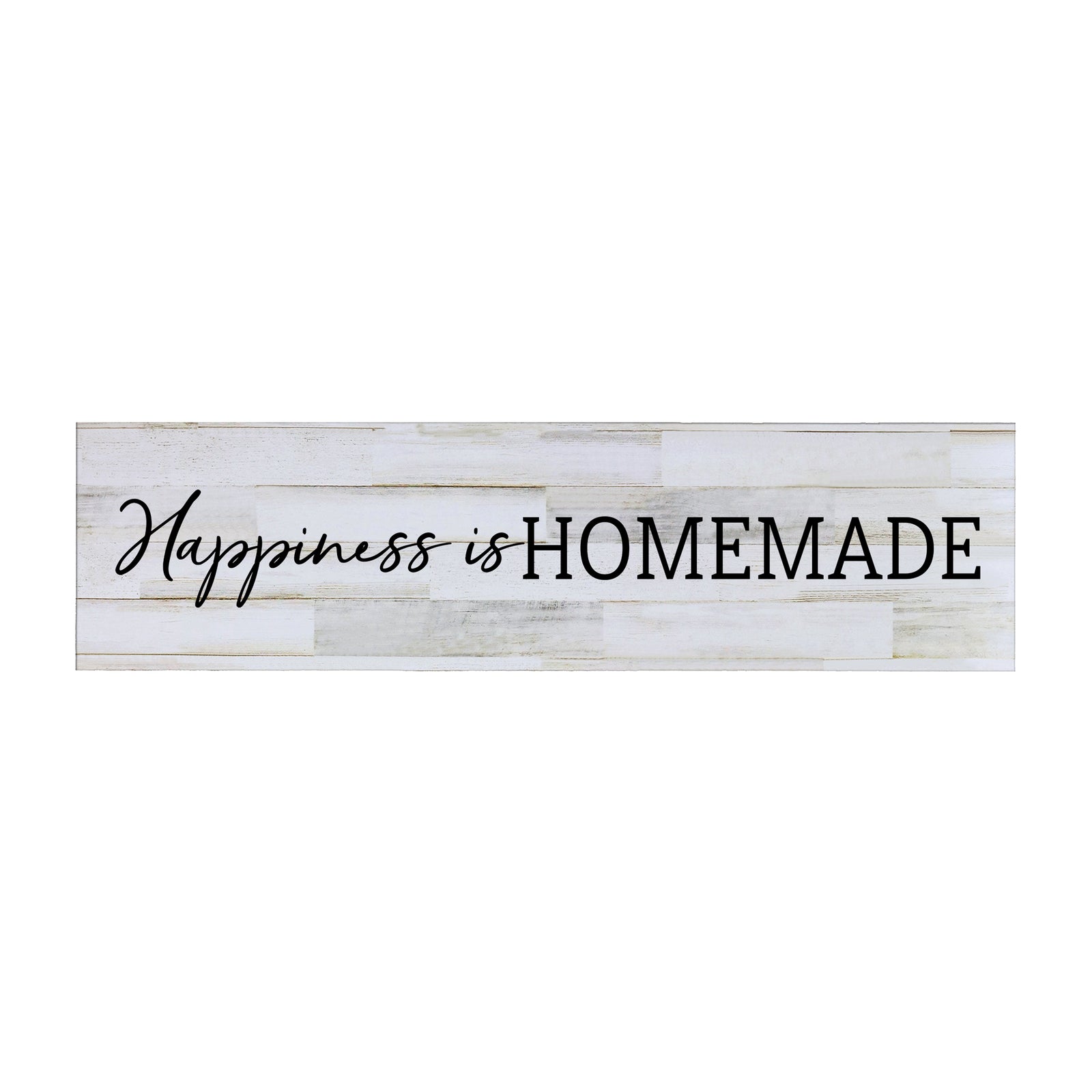 Inspirational Everyday Home and Family Wooden Wall Art Hanging Plaque 10 x 40 – Happiness Is Homemade