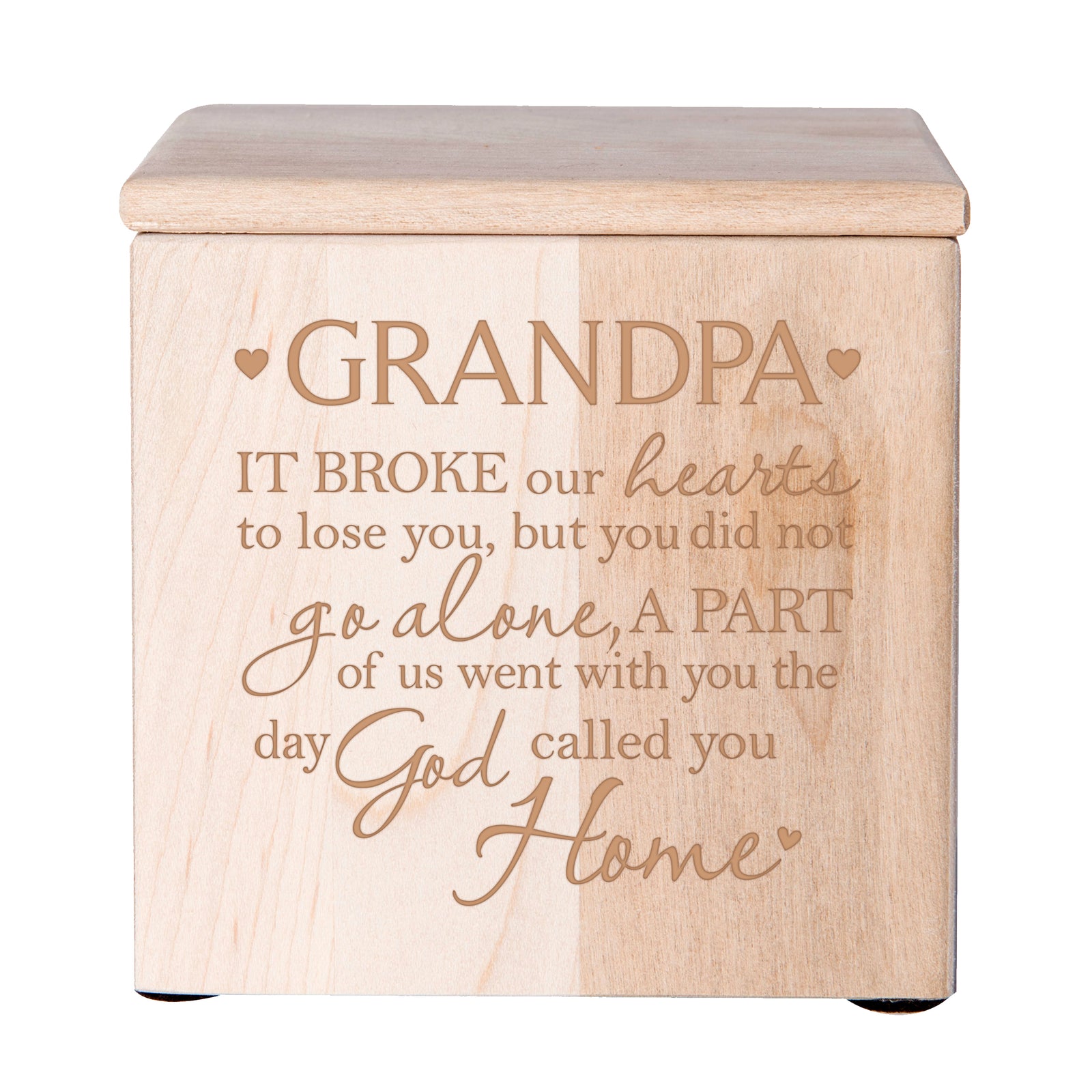 Funeral Wooden Keepsake Urn Box for Grandpa's Memory
