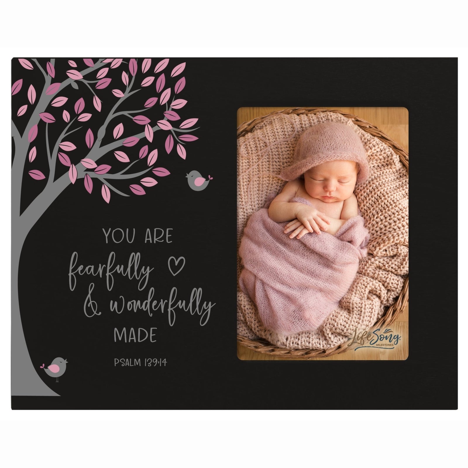 1st Baptism Blessing Photo Frame Gift For Newborn - Fearfully & Wonderfully - LifeSong Milestones