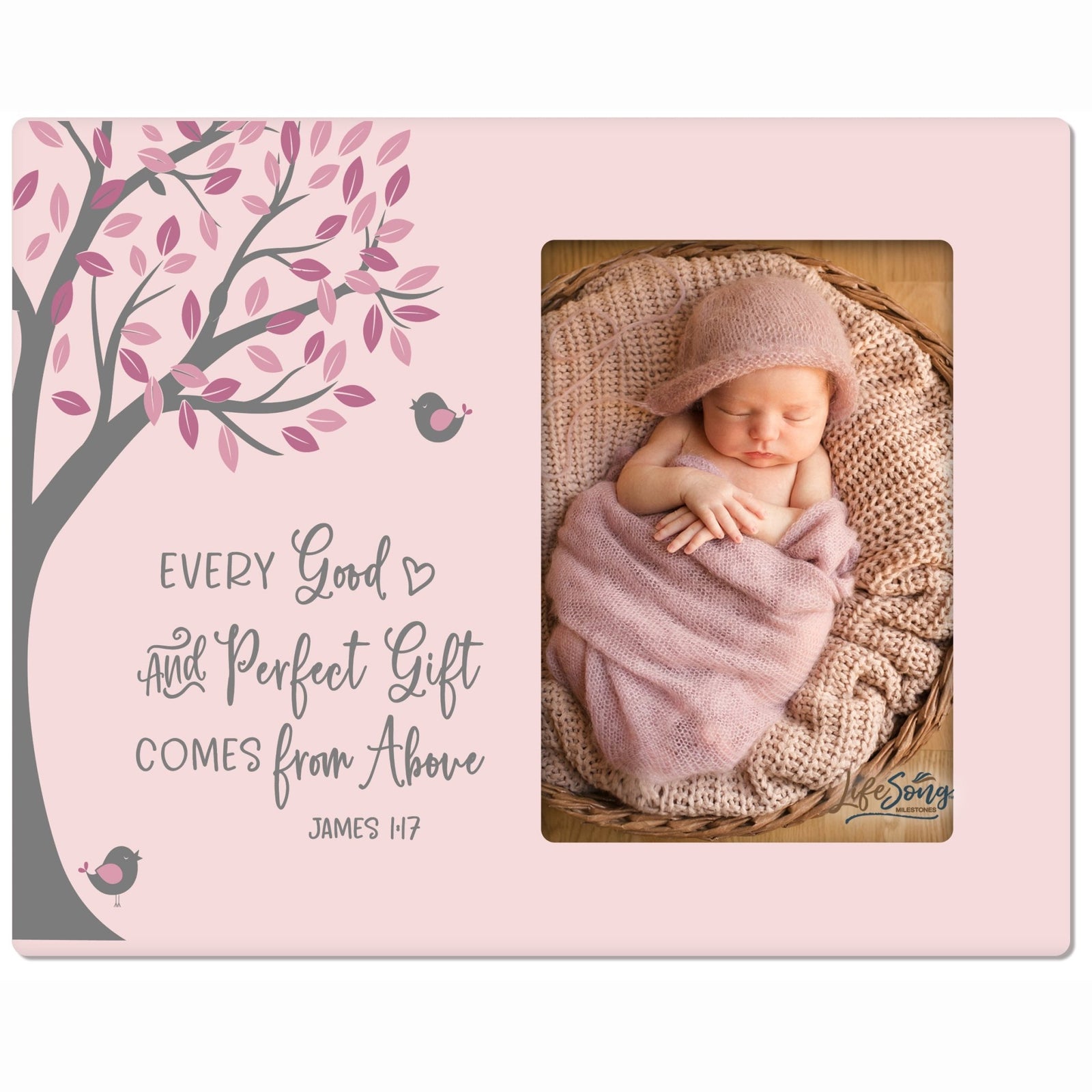 1st Baptism Blessing Photo Frame Gift For Newborn - Good and Perfect - LifeSong Milestones