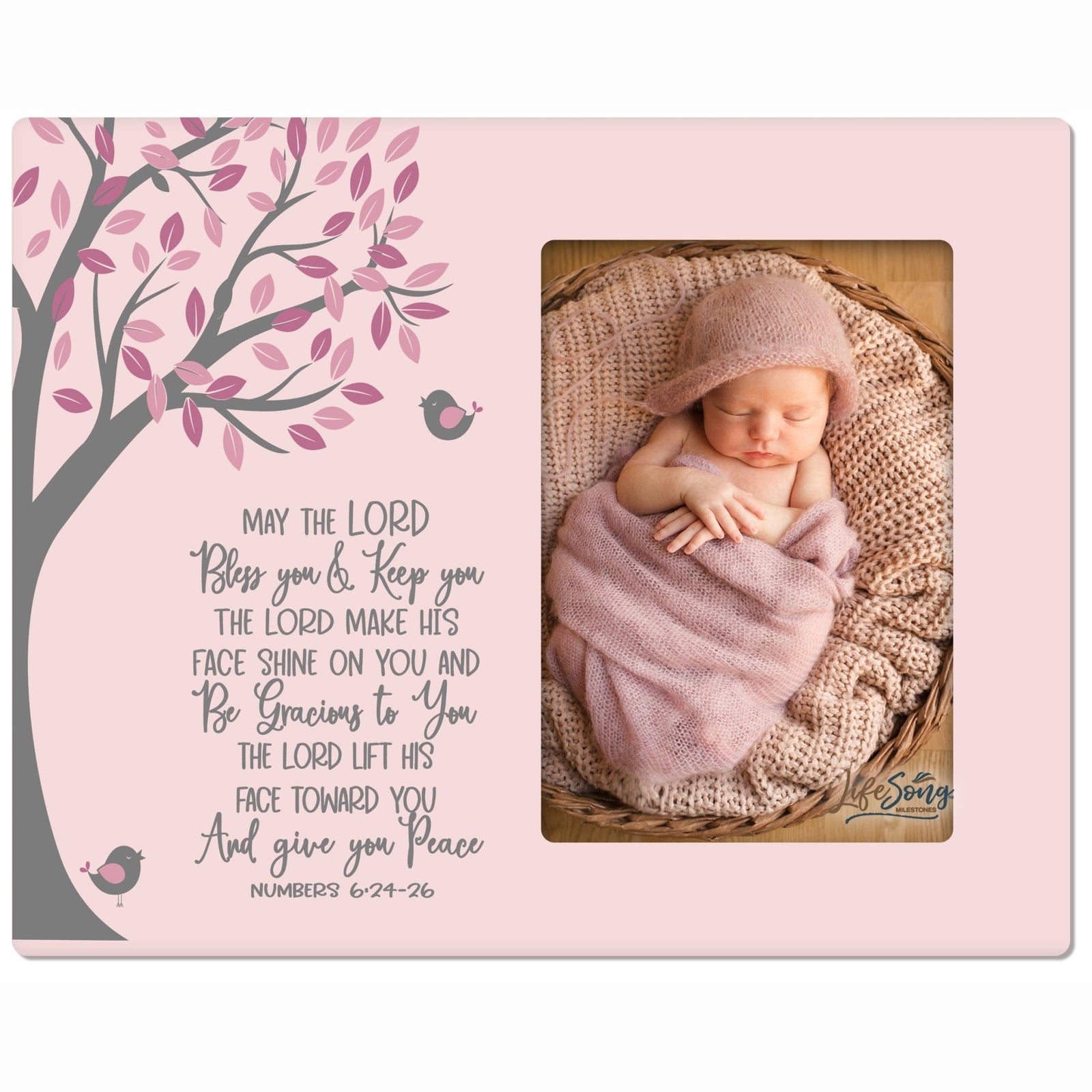 1st Baptism Blessing Photo Frame Gift For Newborn - May The Lord - LifeSong Milestones