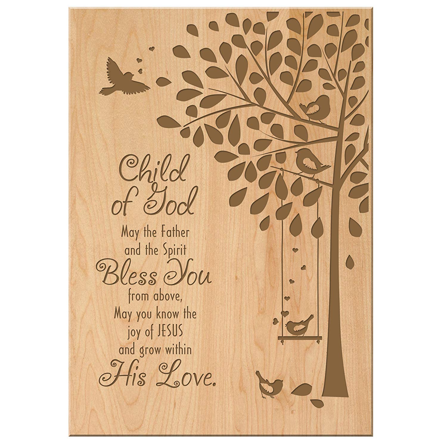 Lifesong Milestones Baptism Wooden Wall Plaque Home Decor Gift For Godchild