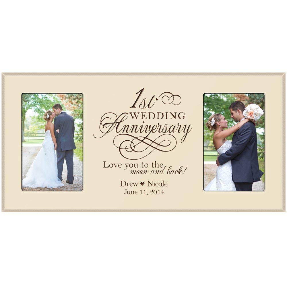 Lifesong Milestones Personalized 1st Wedding Anniversary Double Photo Frame Gift Ideas for Couples
