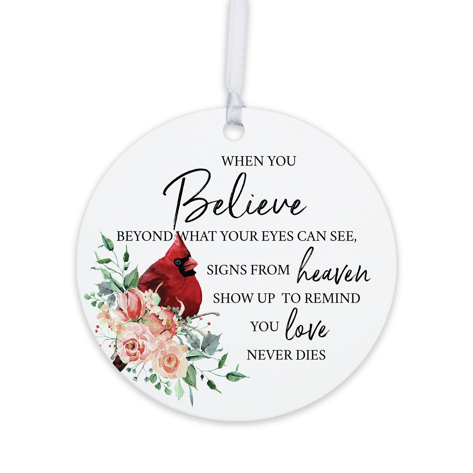 Lifesong Milestones Hanging Memorial Round Ornament Signs for Sympathy Gifts