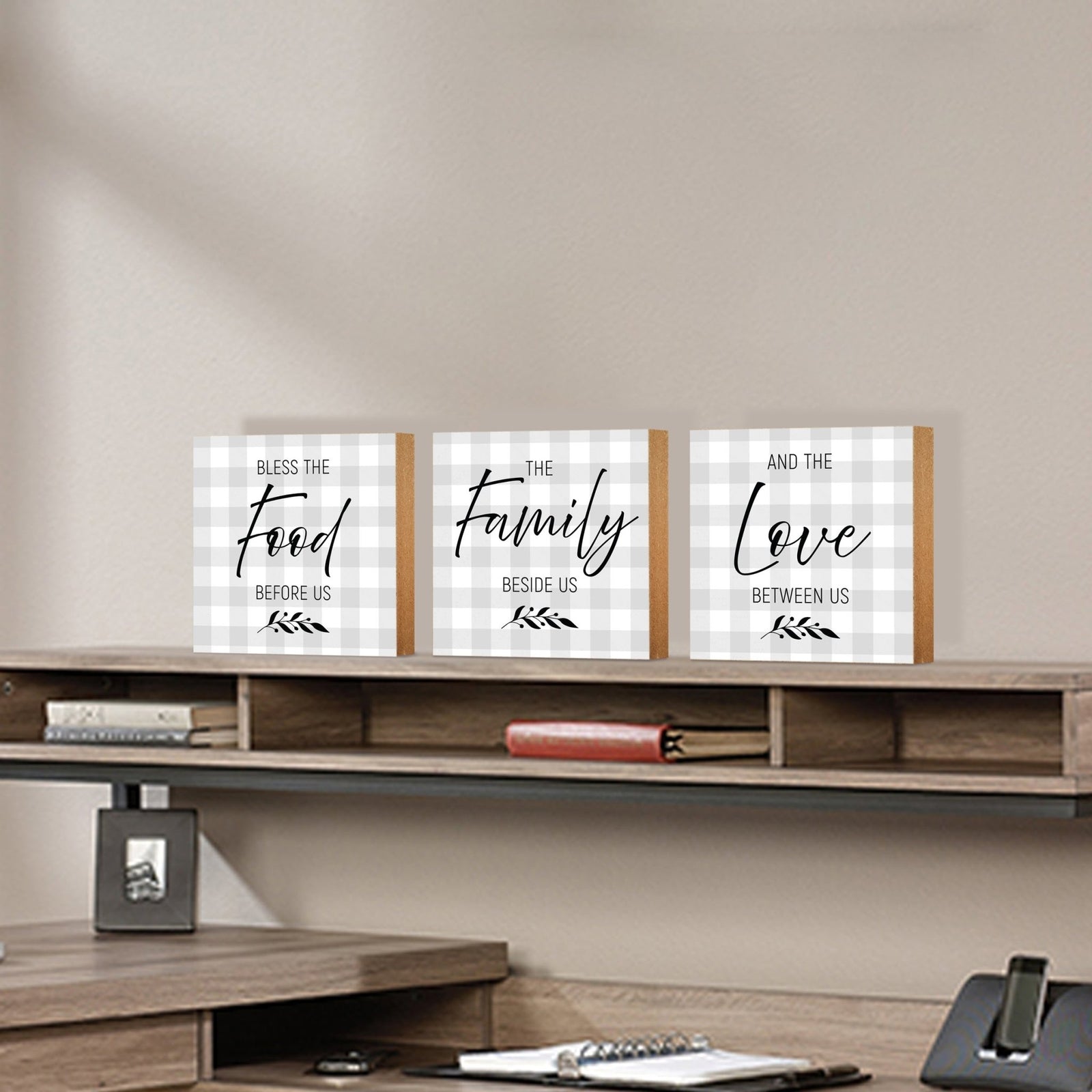 3 Piece Set Wooden Shelf Décor and Tabletop Signs - LifeSong Milestones