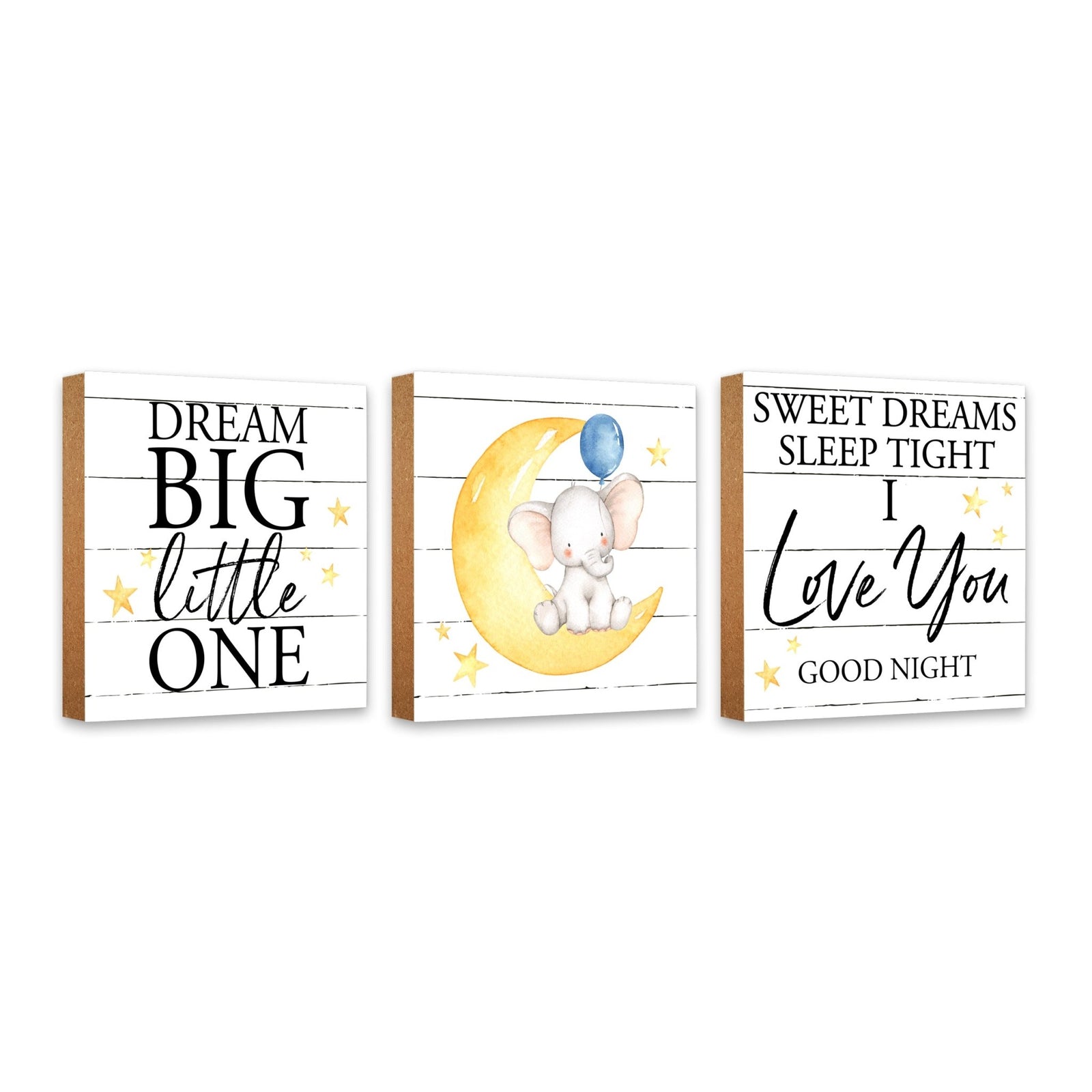 3 Piece Set Wooden Shelf Décor and Tabletop Signs - LifeSong Milestones