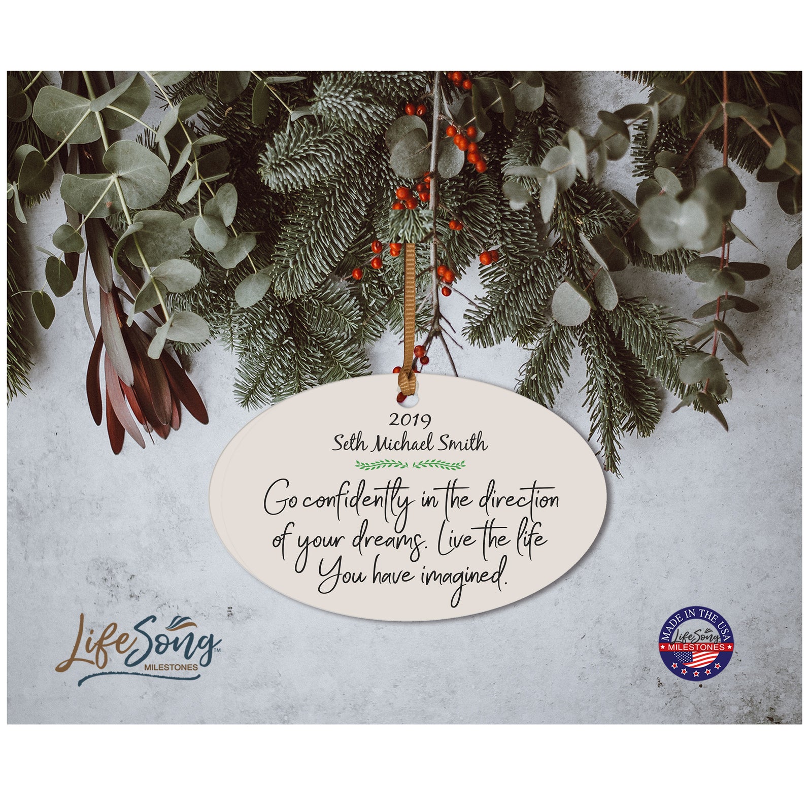 Personalized Graduation Ornament Gift for Graduate - Go Confidently