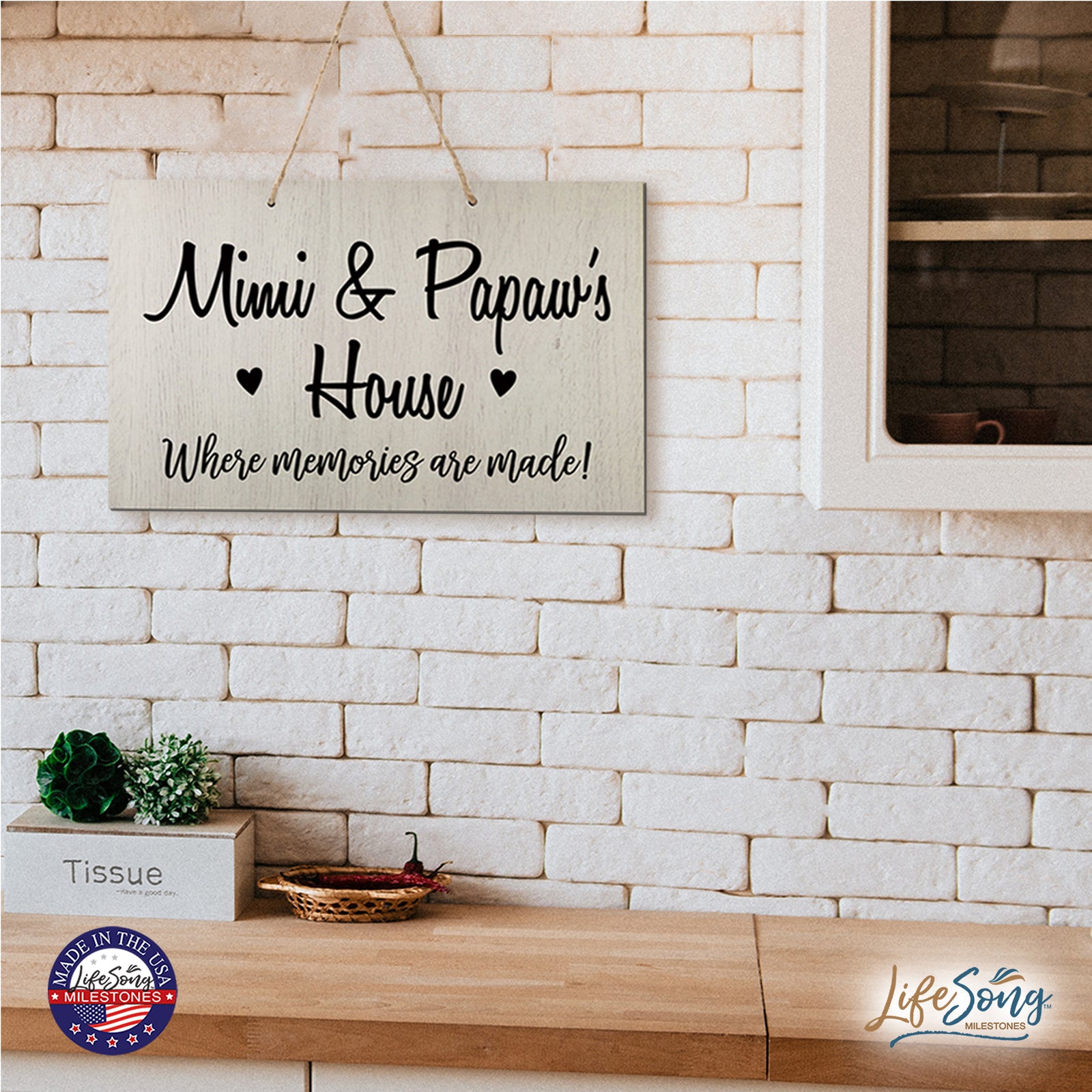 Grandparent Wall Hanging Sign Gift - Memories Are Made