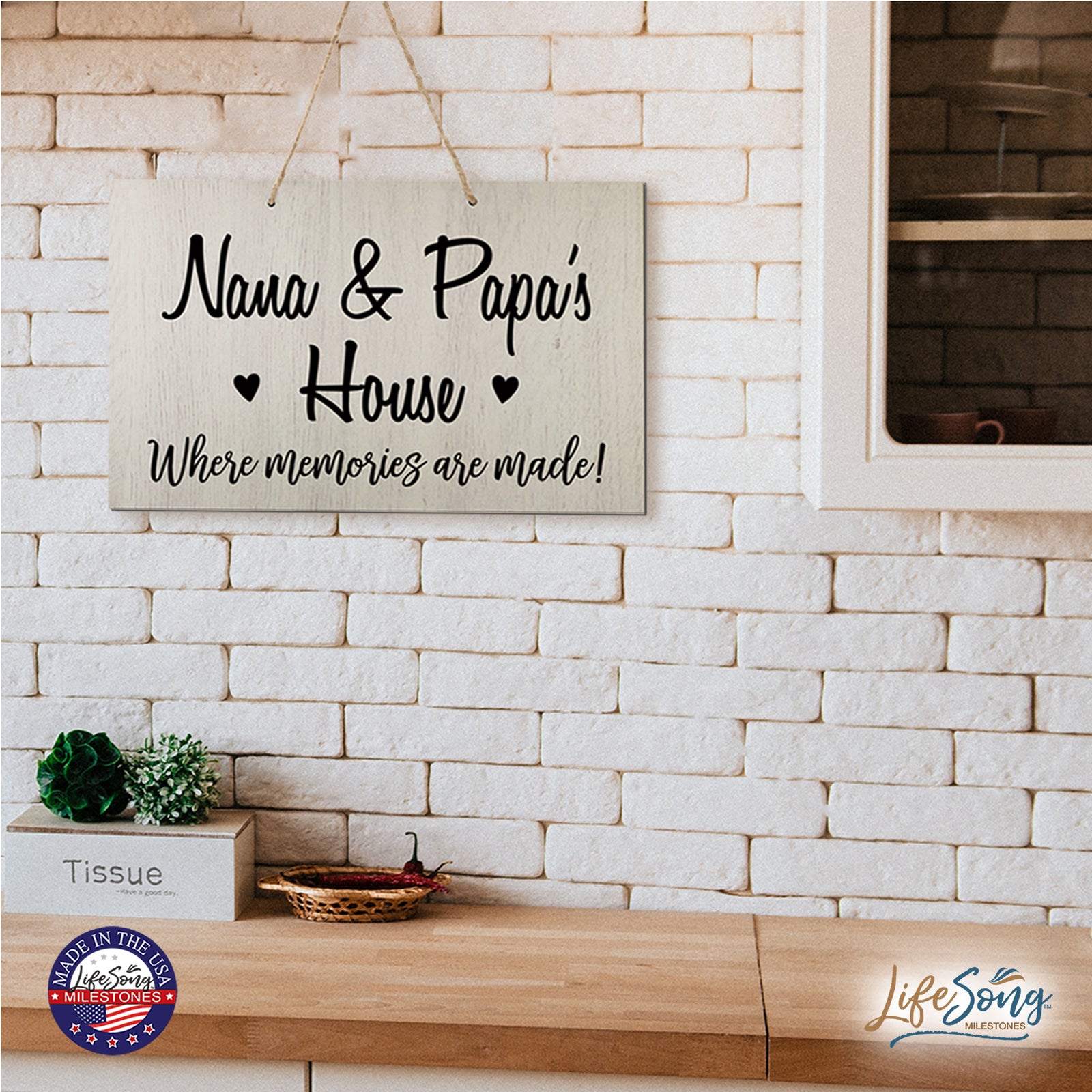 Grandparent Wall Hanging Sign Gift - Memories Are Made