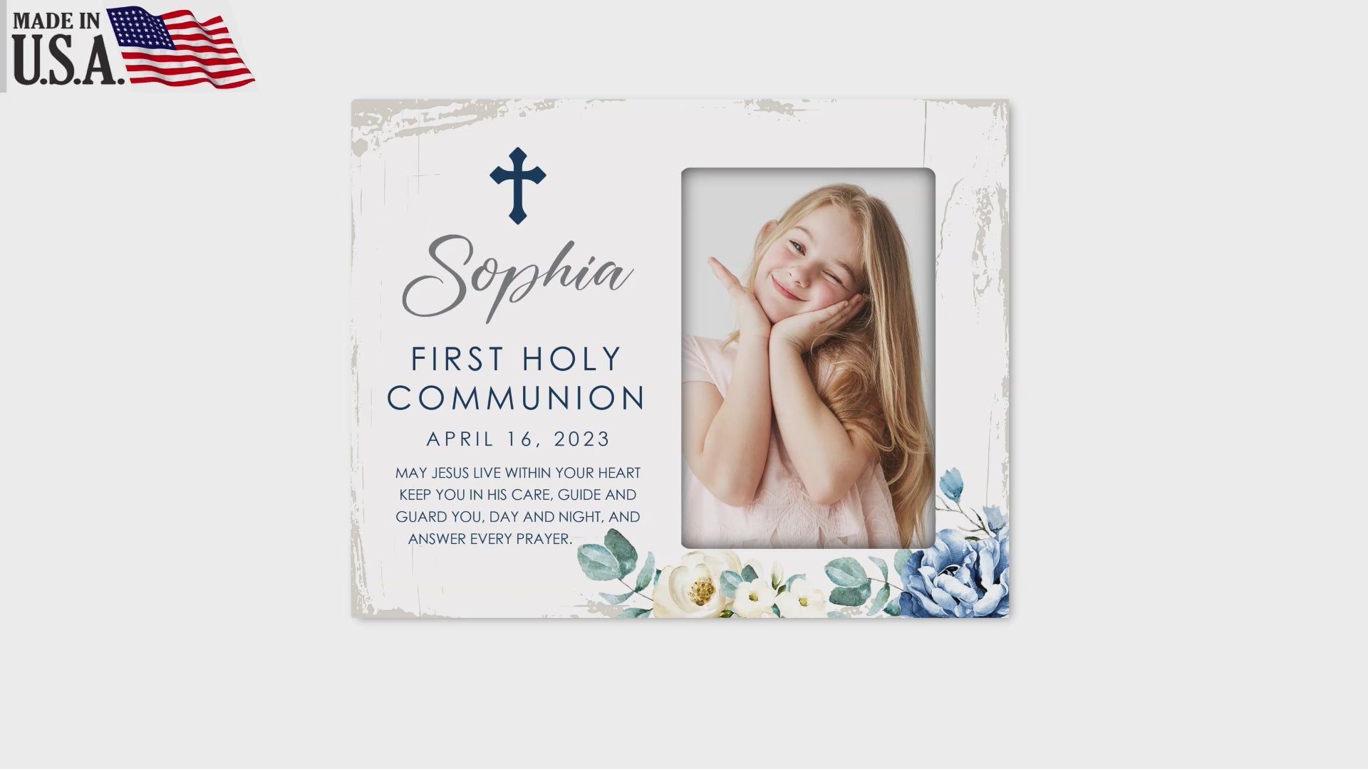Personalized First Holy Communion Wooden Picture Frame