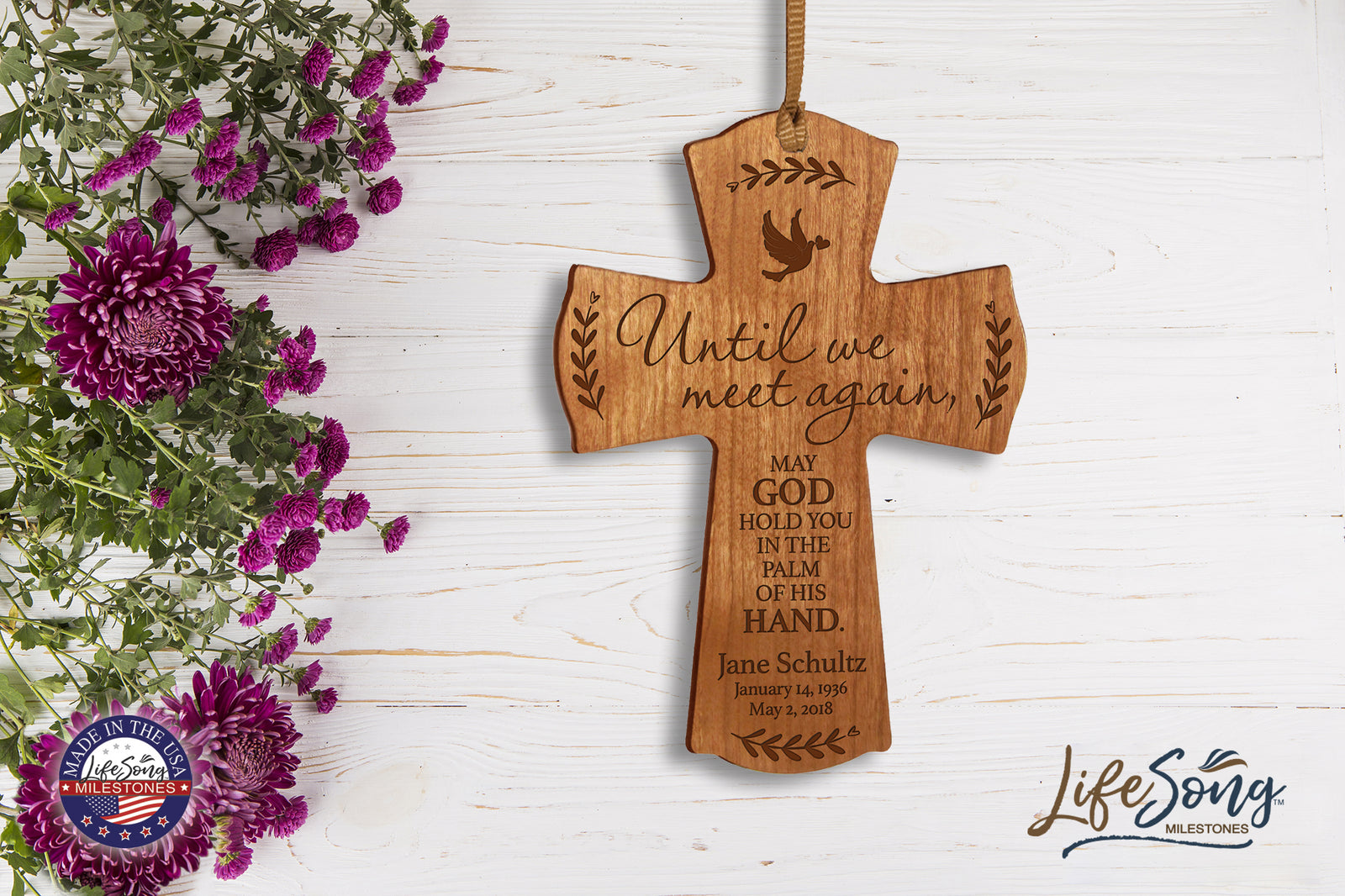 Custom Memorial Wooden Cross 4x6 Until We Meet Again