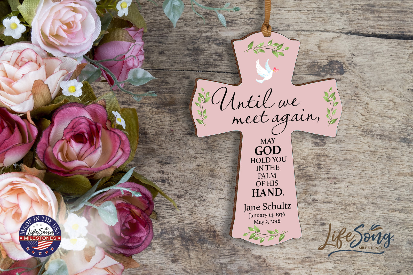 Custom Memorial Wooden Cross 4x6 Until We Meet Again