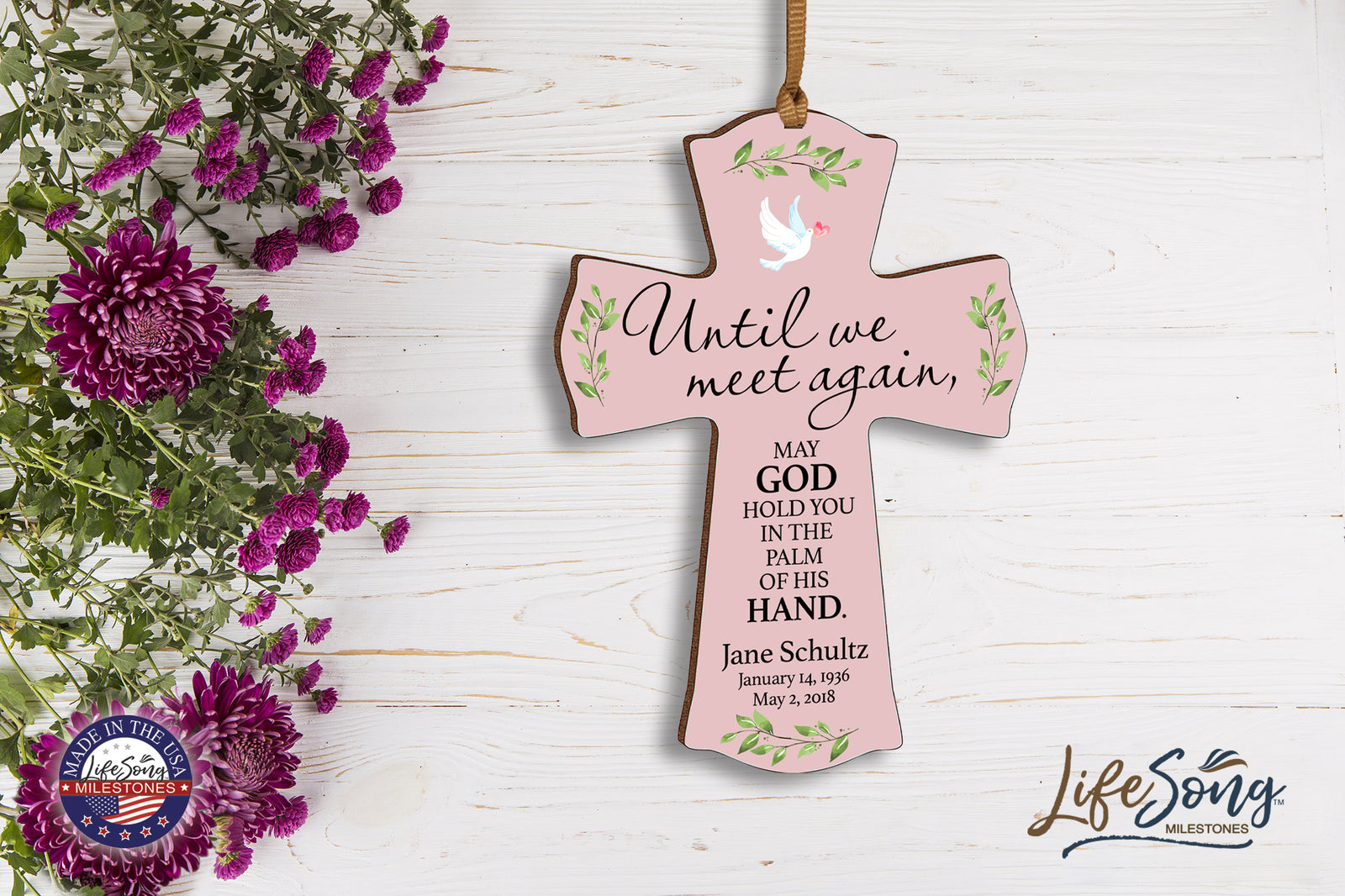 Custom Memorial Wooden Cross 4x6 Until We Meet Again