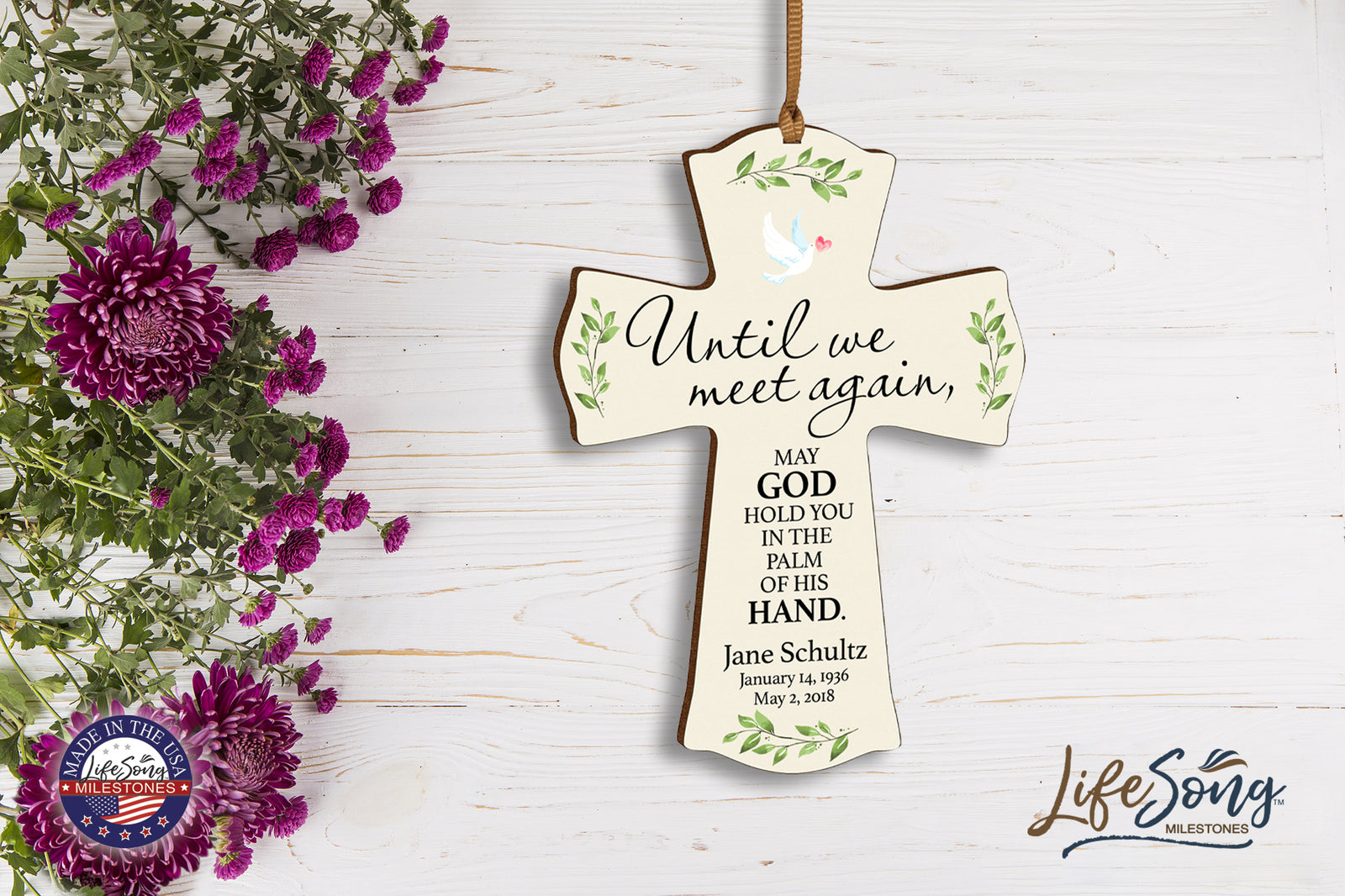 Custom Memorial Wooden Cross 4x6 Until We Meet Again