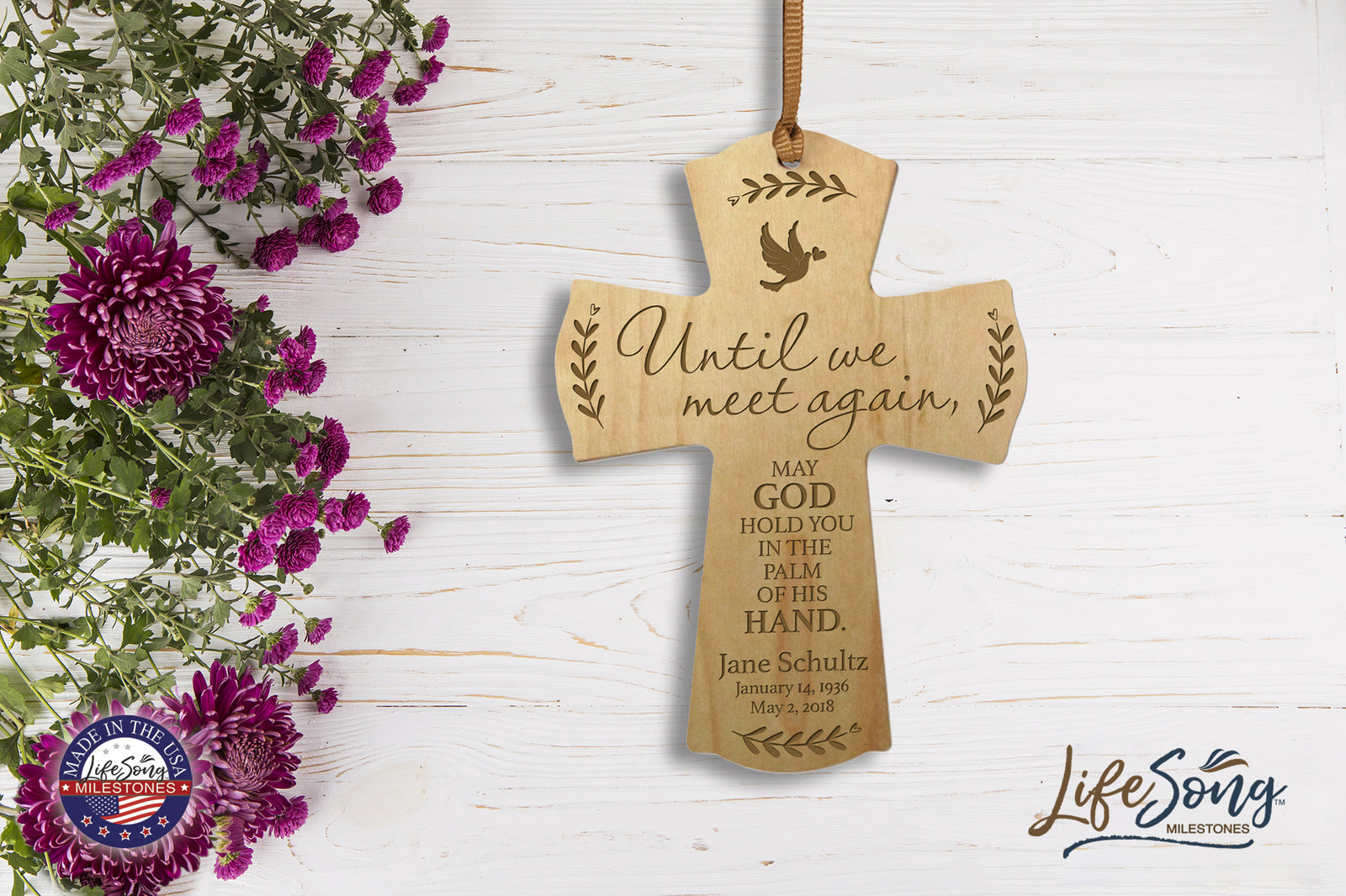 Custom Memorial Wooden Cross 4x6 Until We Meet Again