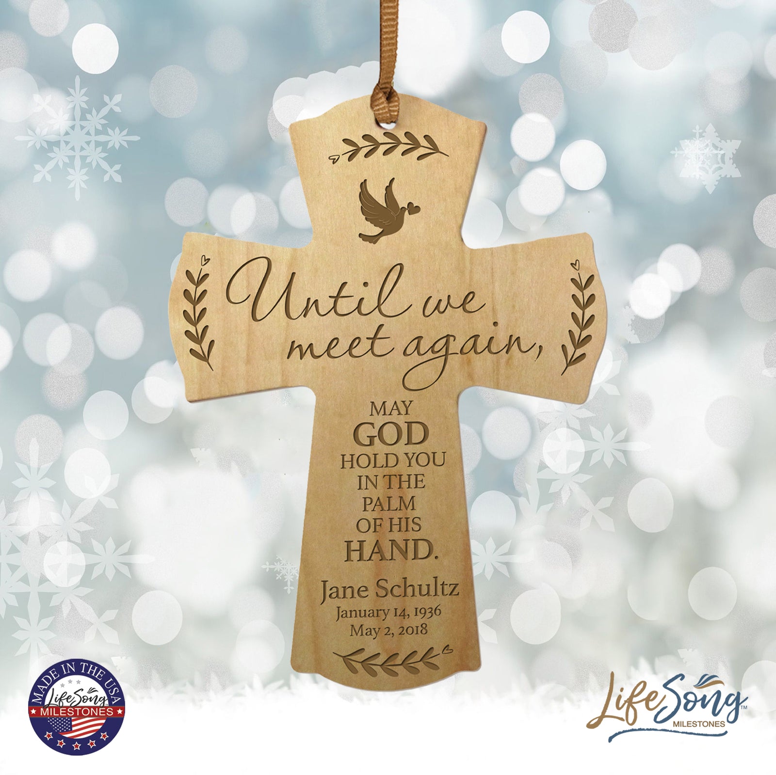 Custom Memorial Wooden Cross 4x6 Until We Meet Again