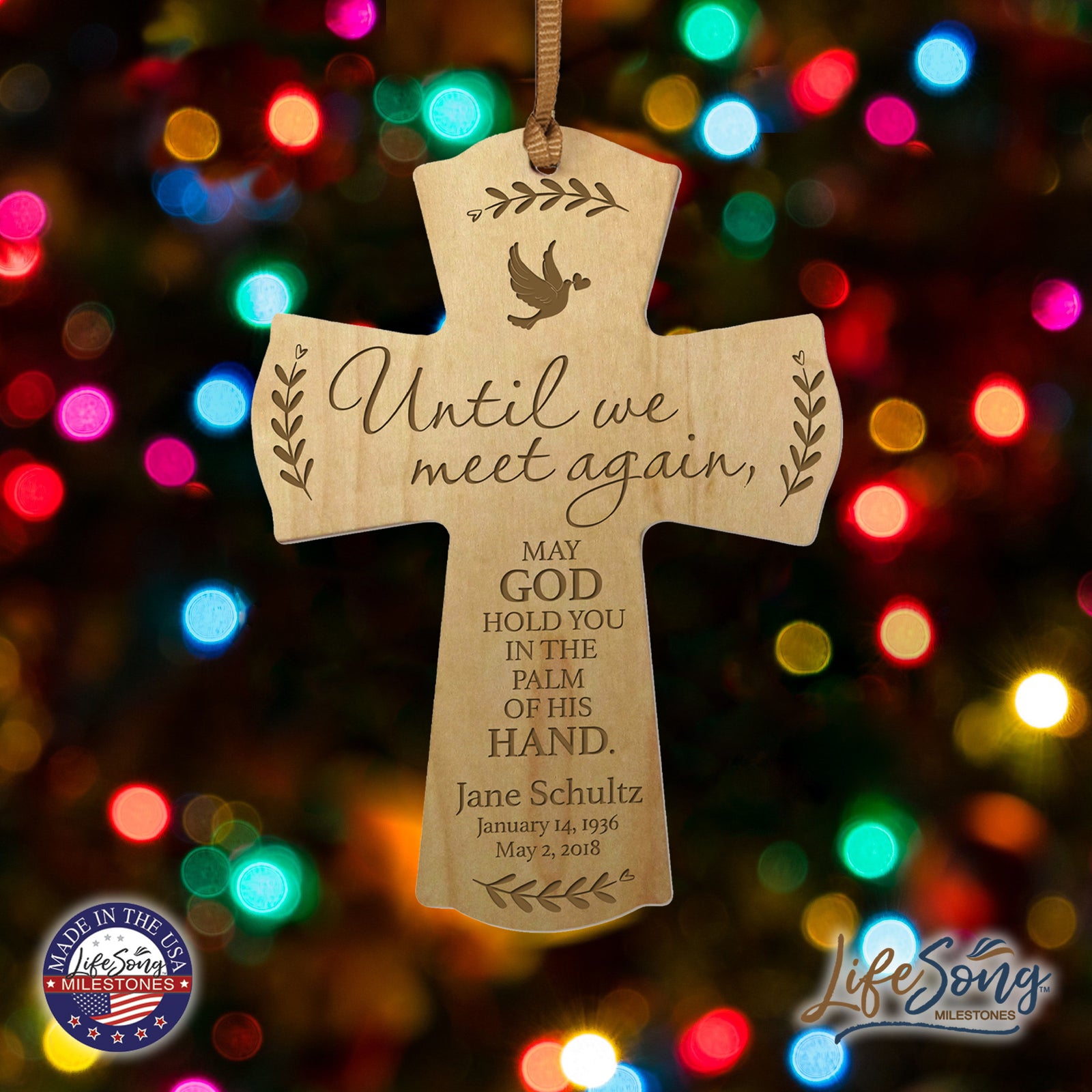 Custom Memorial Wooden Cross 4x6 Until We Meet Again