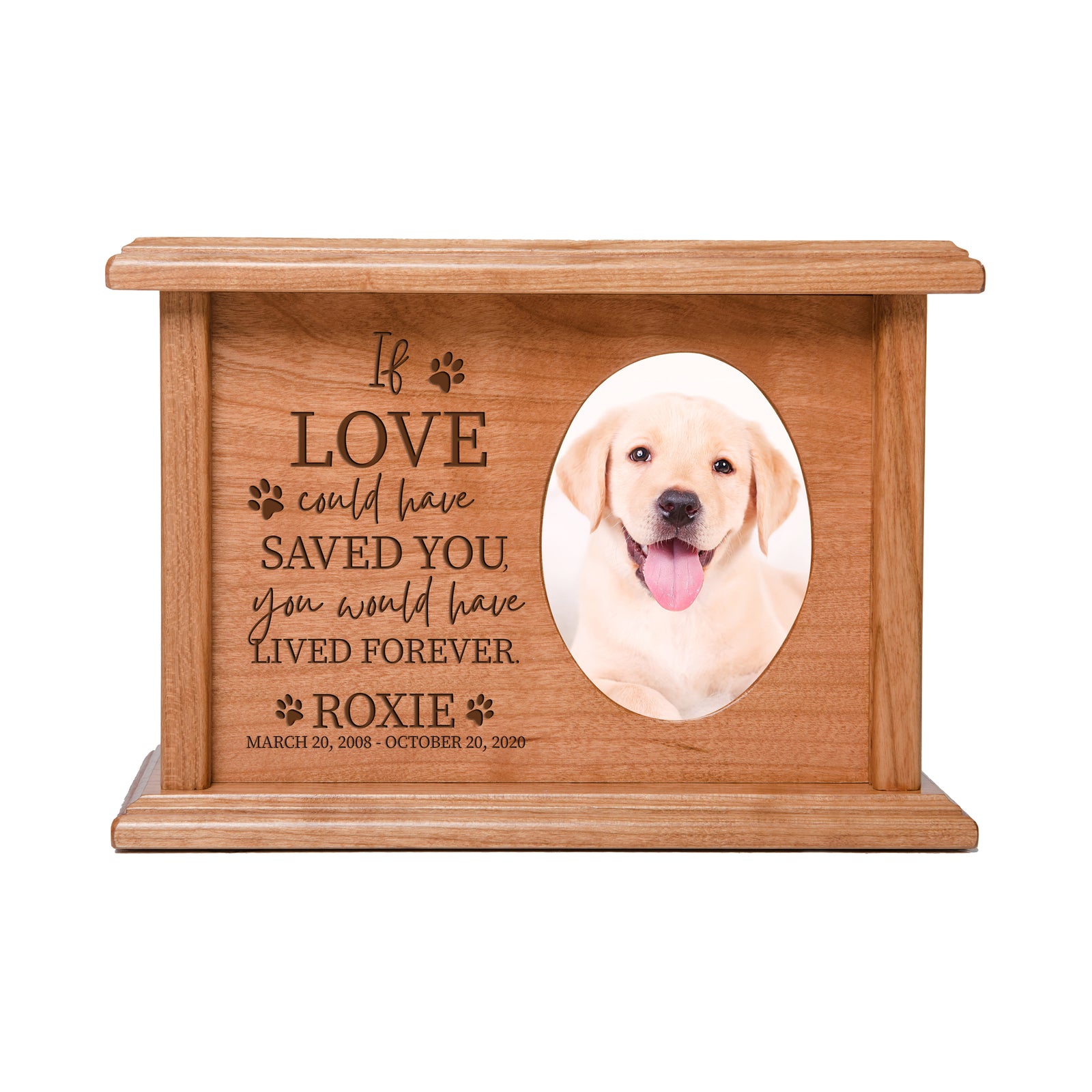 Custom Picture Memorial Keepsake Urn Box for Loving Pet