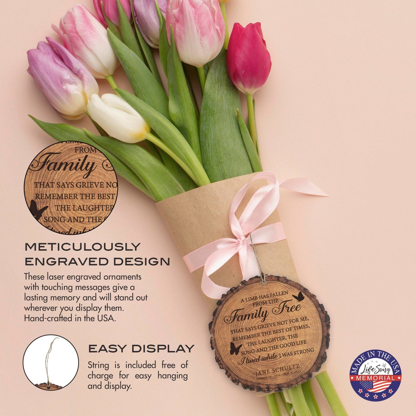 A Limb Has Fallen Custom-Engraved Memorial Barky Ornament For The Loss Of Loved One Sympathy Gift - LifeSong Milestones