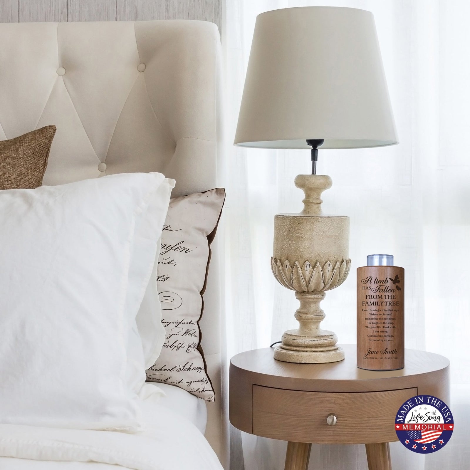 A Limb Has Fallen Custom-Engraved Memorial Round Single Votive Tealight Candle Holder For The Loss Of Loved One Sympathy Gift - LifeSong Milestones